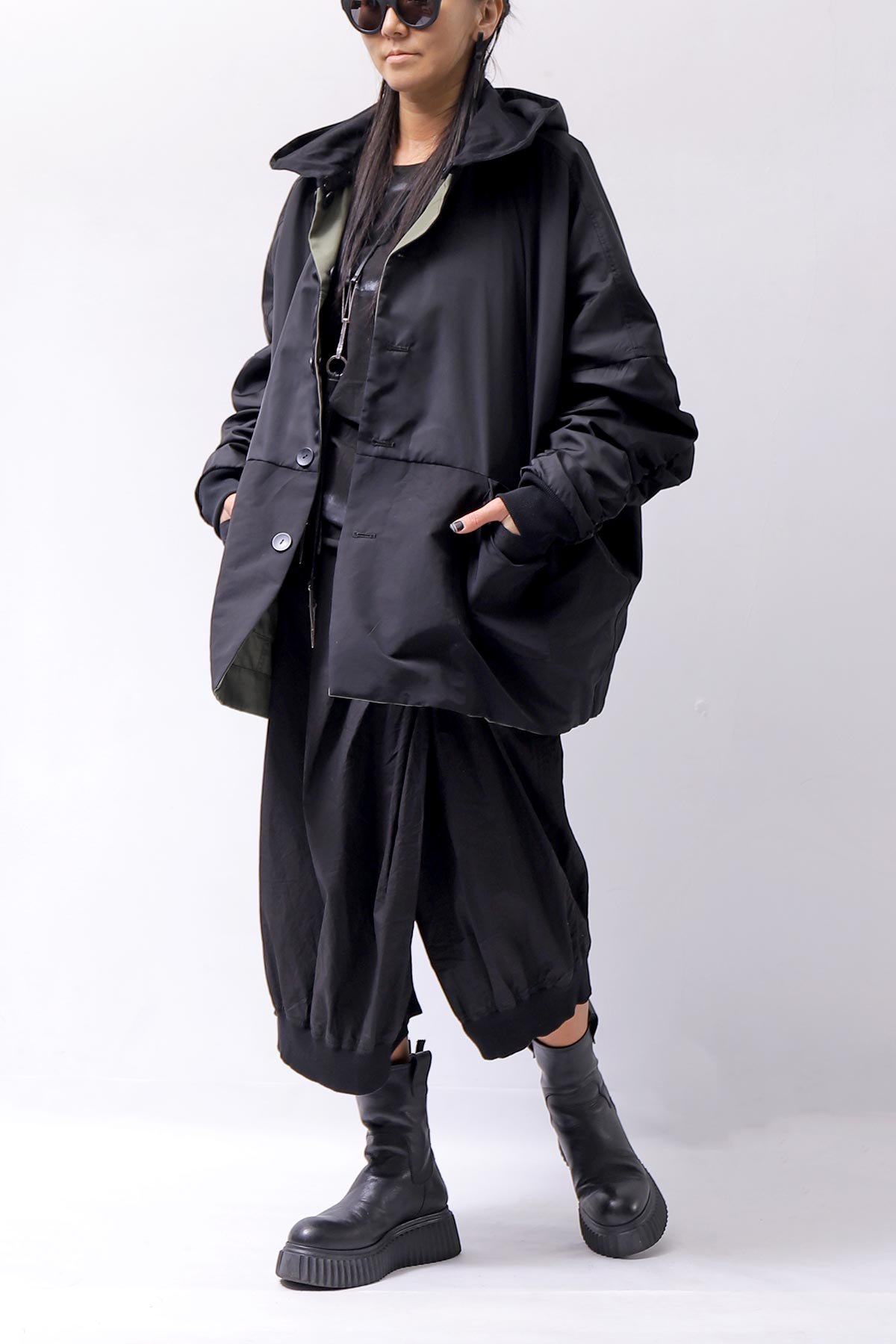 bajra【バジュラ】UNISEX REVERSIBLE BOMBER JACKET 148QJ01_BLACK