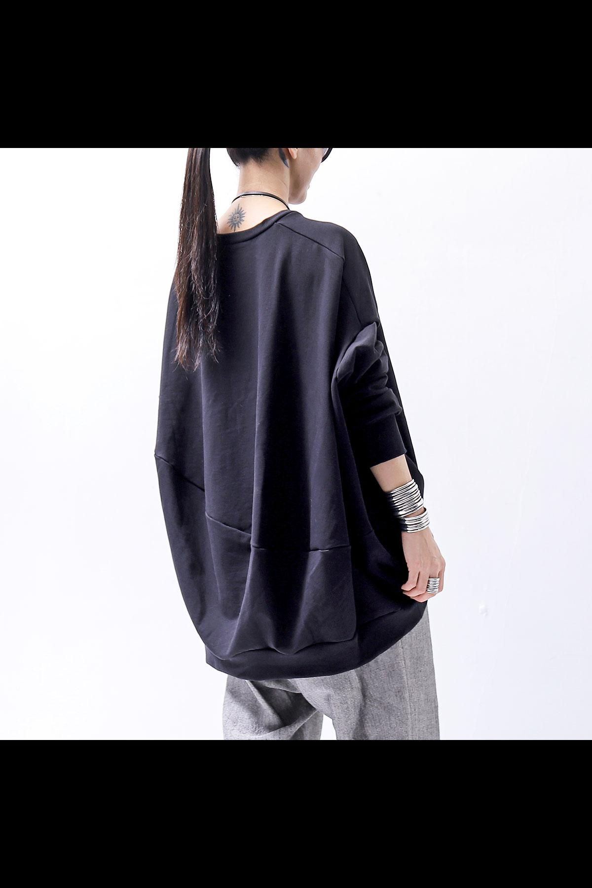 bajra【バジュラ】UNISEX SUPER STRETCH SWEAT BACK-DRAPE CREWNECK 