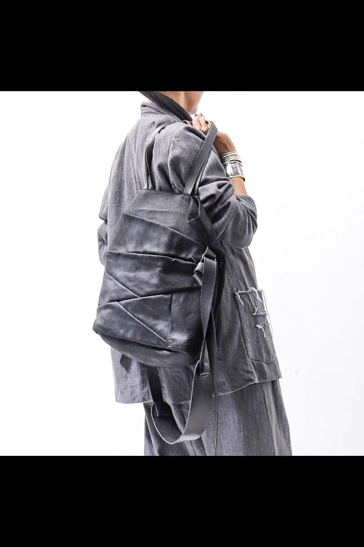 UNISEX 2WAY PATCHWORK SHOULDER BAG_BLACK