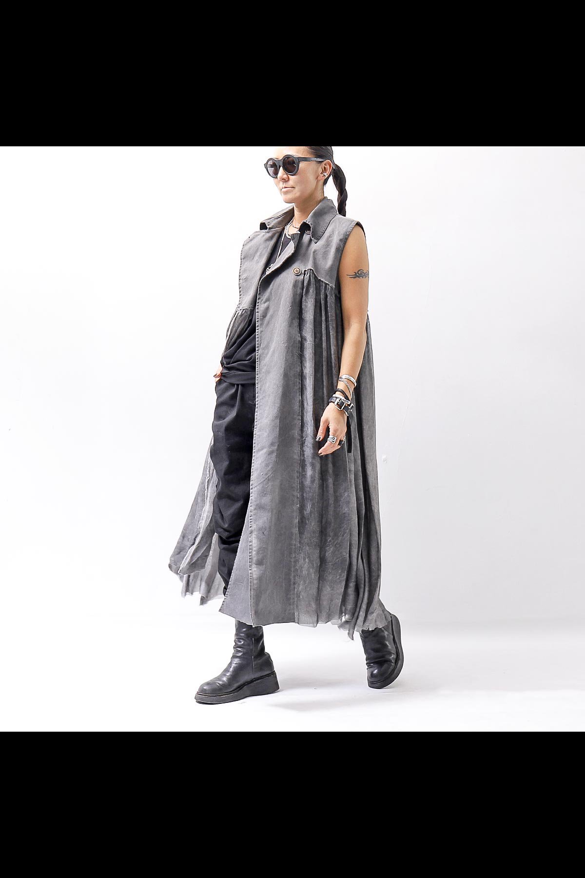 TRENCH LONG GILET 285/MM_GREY STORM