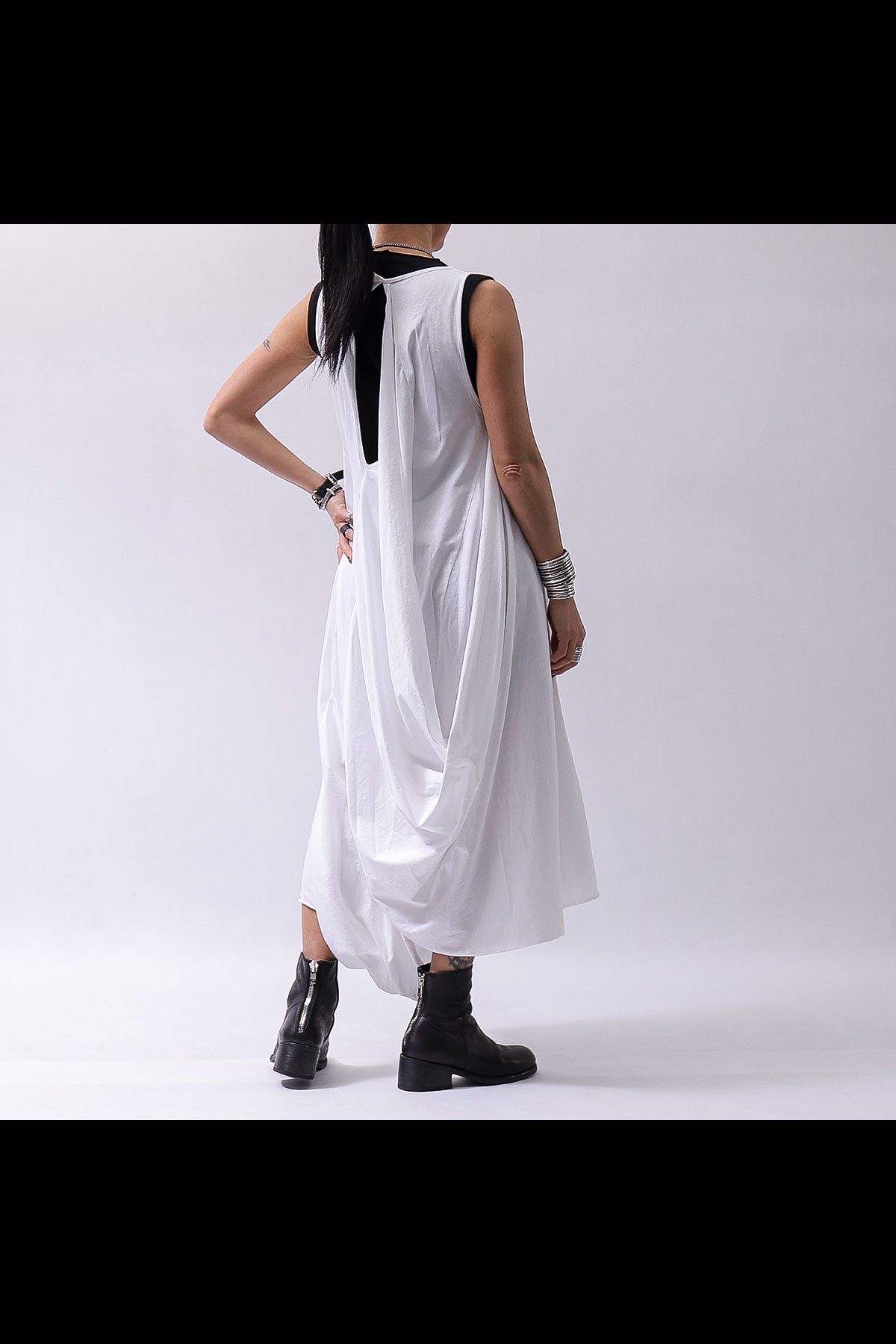 2WAY BACK DRAPE PANTS DRESS  950RO_WHITE