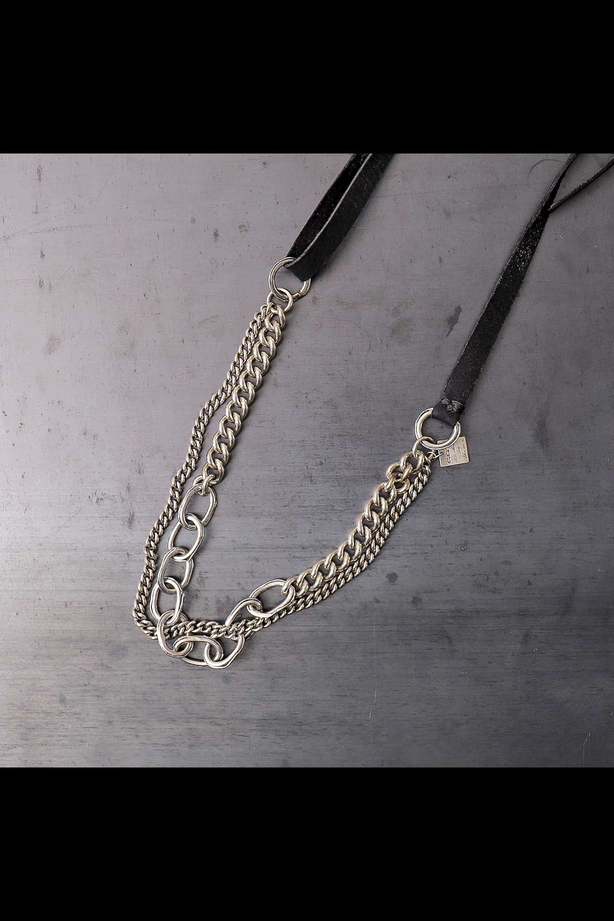 MIXED CHAINLEATHER NECKLACE_CN1978