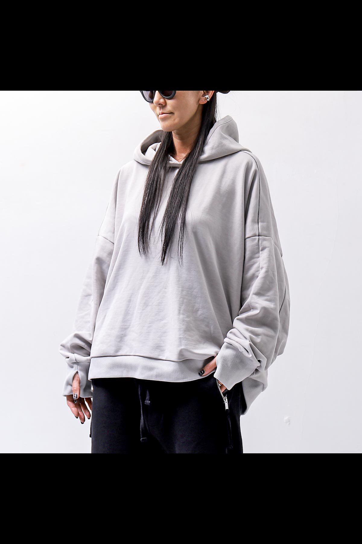 UNISEX SWEAT HOODIE TOP MS167_SILVER