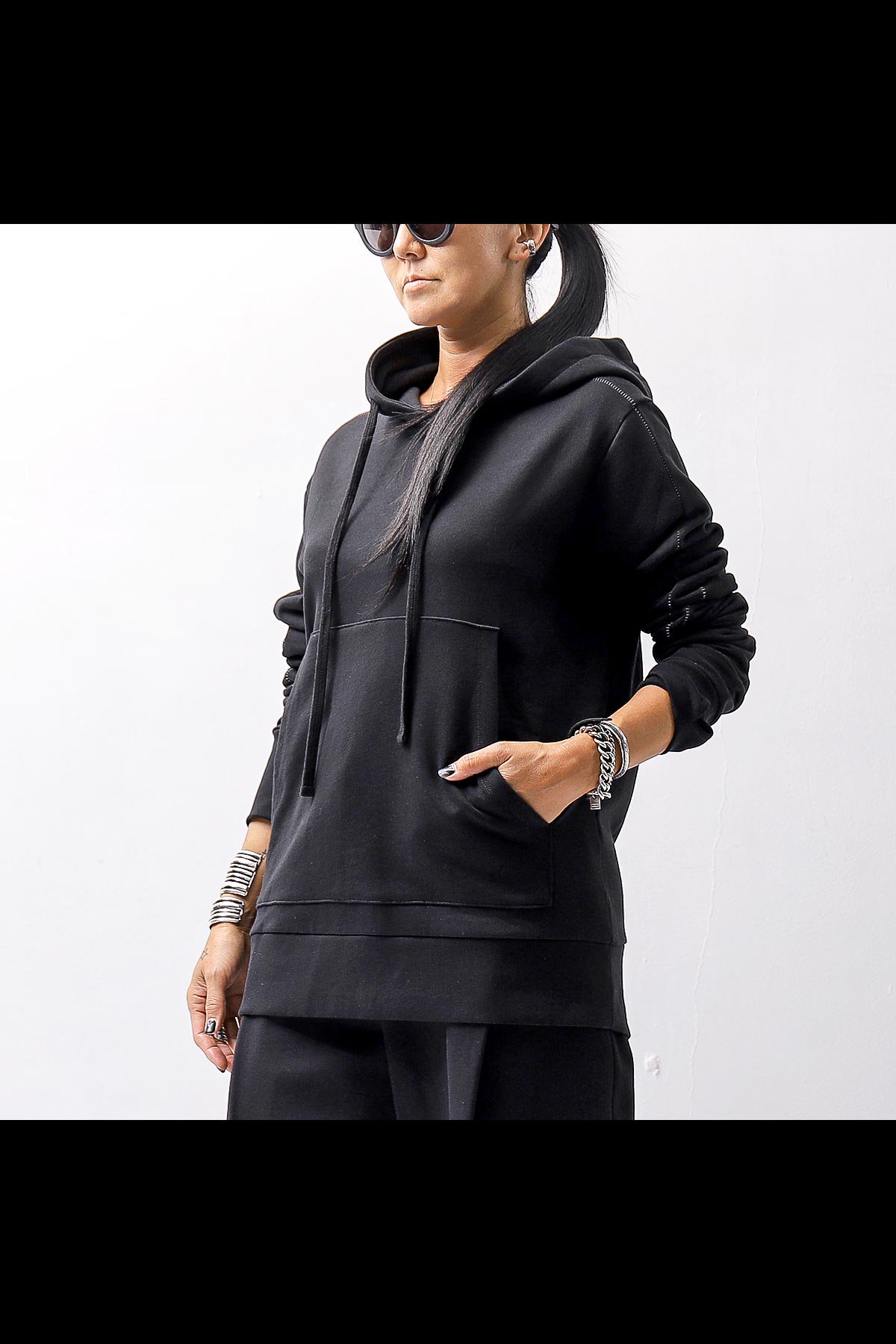 UNISEX FRONT POCKET SWEAT HOODIE MS159_BLACK