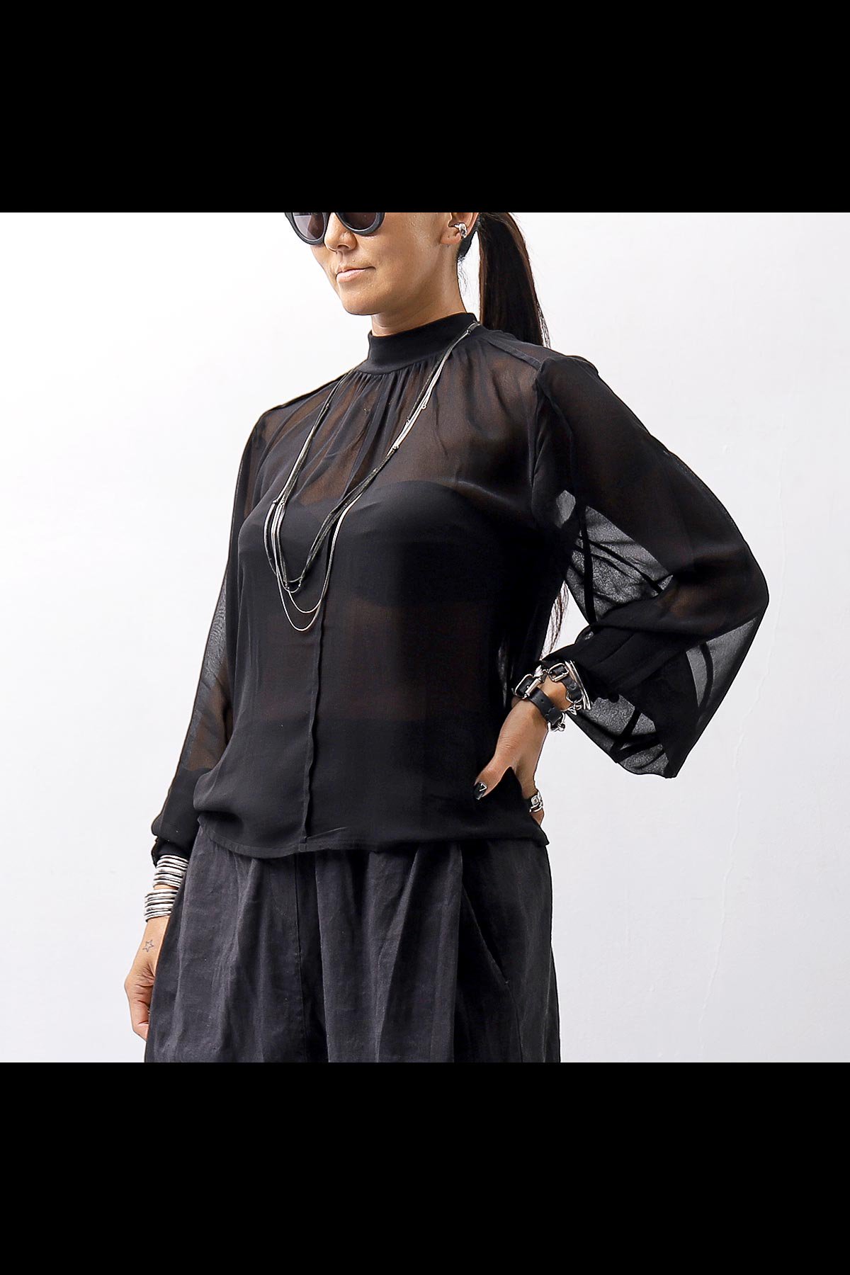 LONG SLEEVE SEE THROUGH SHIRT WH10_BLACK