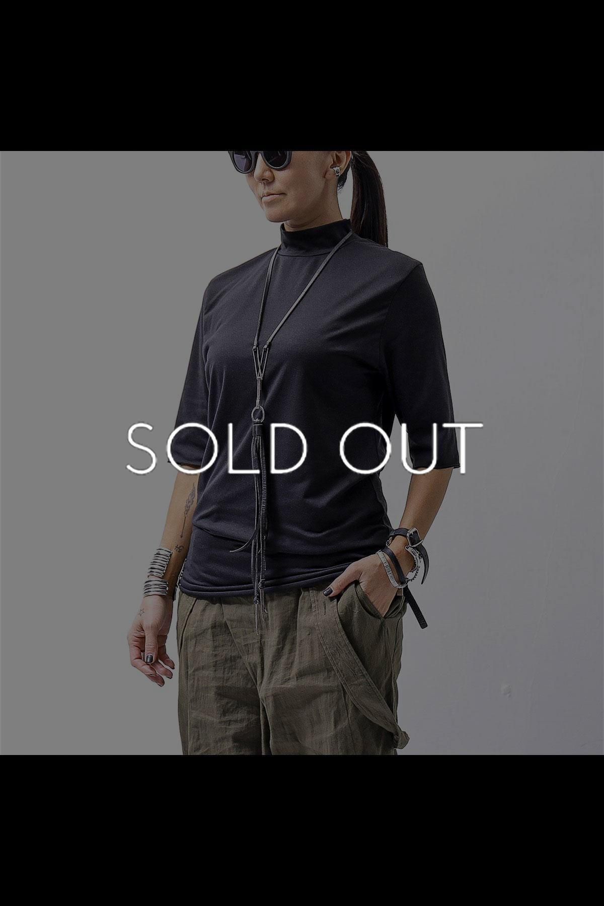 STAND NECK W COTTON TOP 150QK01_BLACK