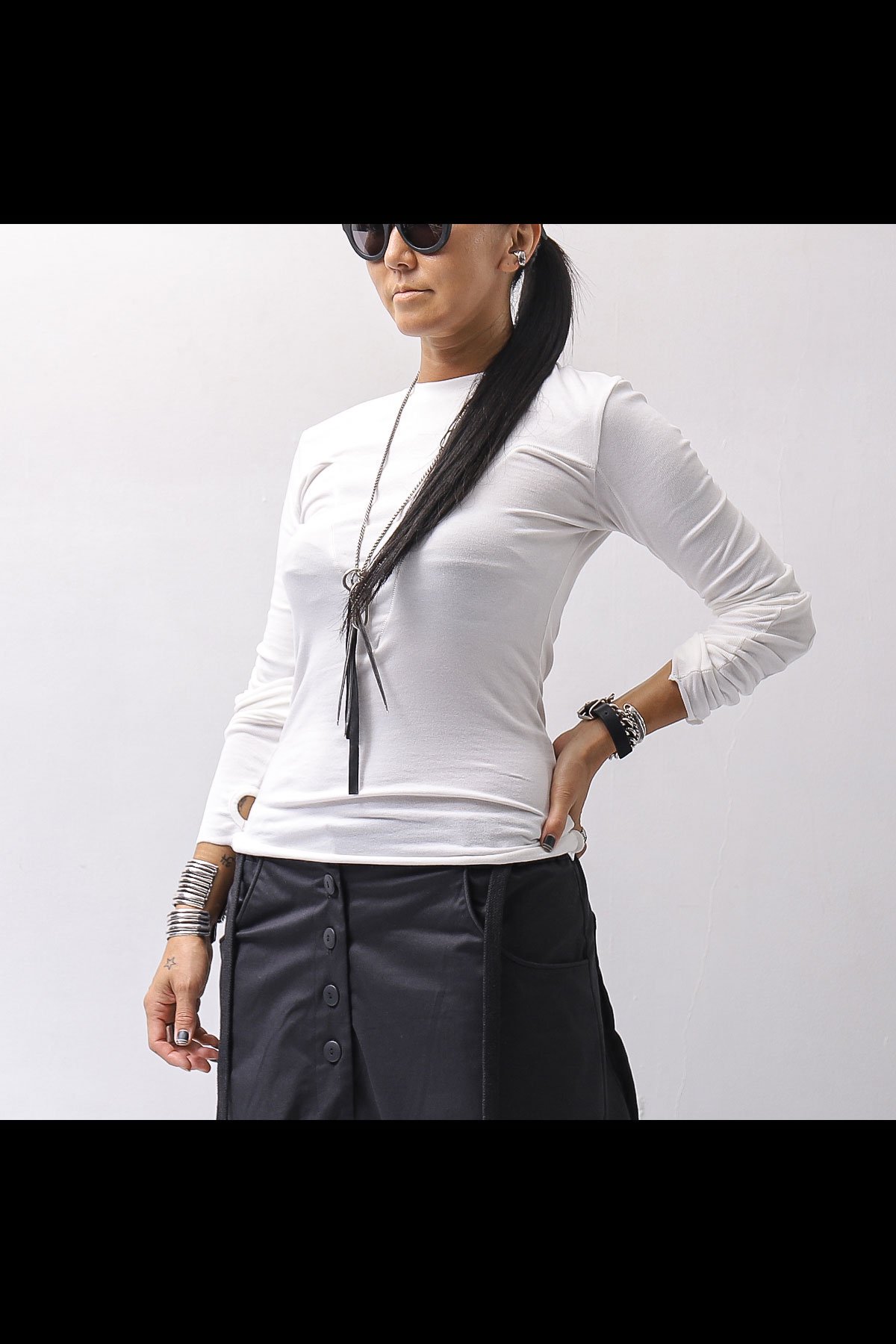 COTTON MODAL SLIM FIT RIB TOP WTS530_WHITE