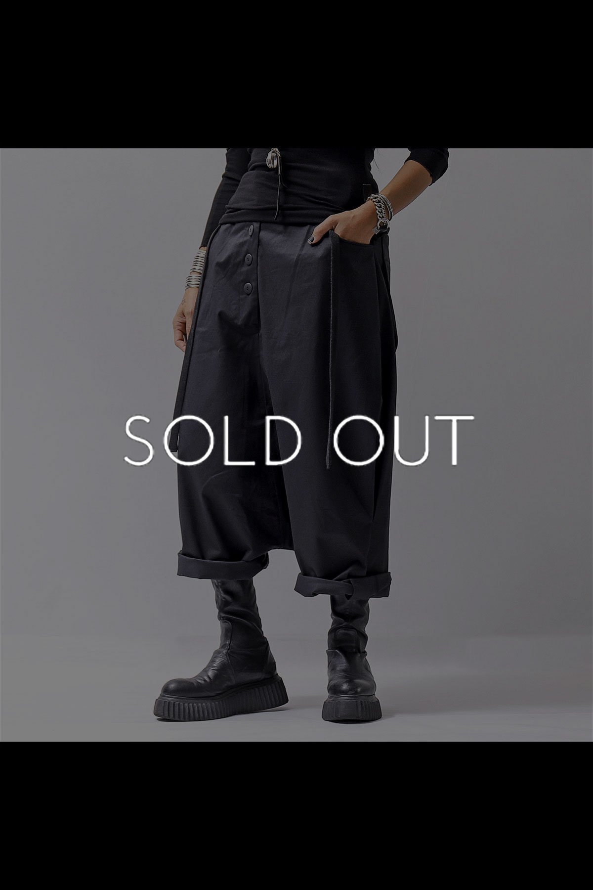 UNISEX BOX SARROUEL COTTON PANTS OGB1778_BLACK