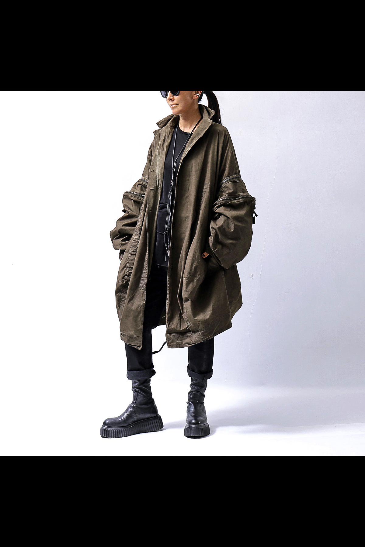 UNISEX DESIGN POCKET BLOUSON COAT 260 1208_KHAKI CLOUD