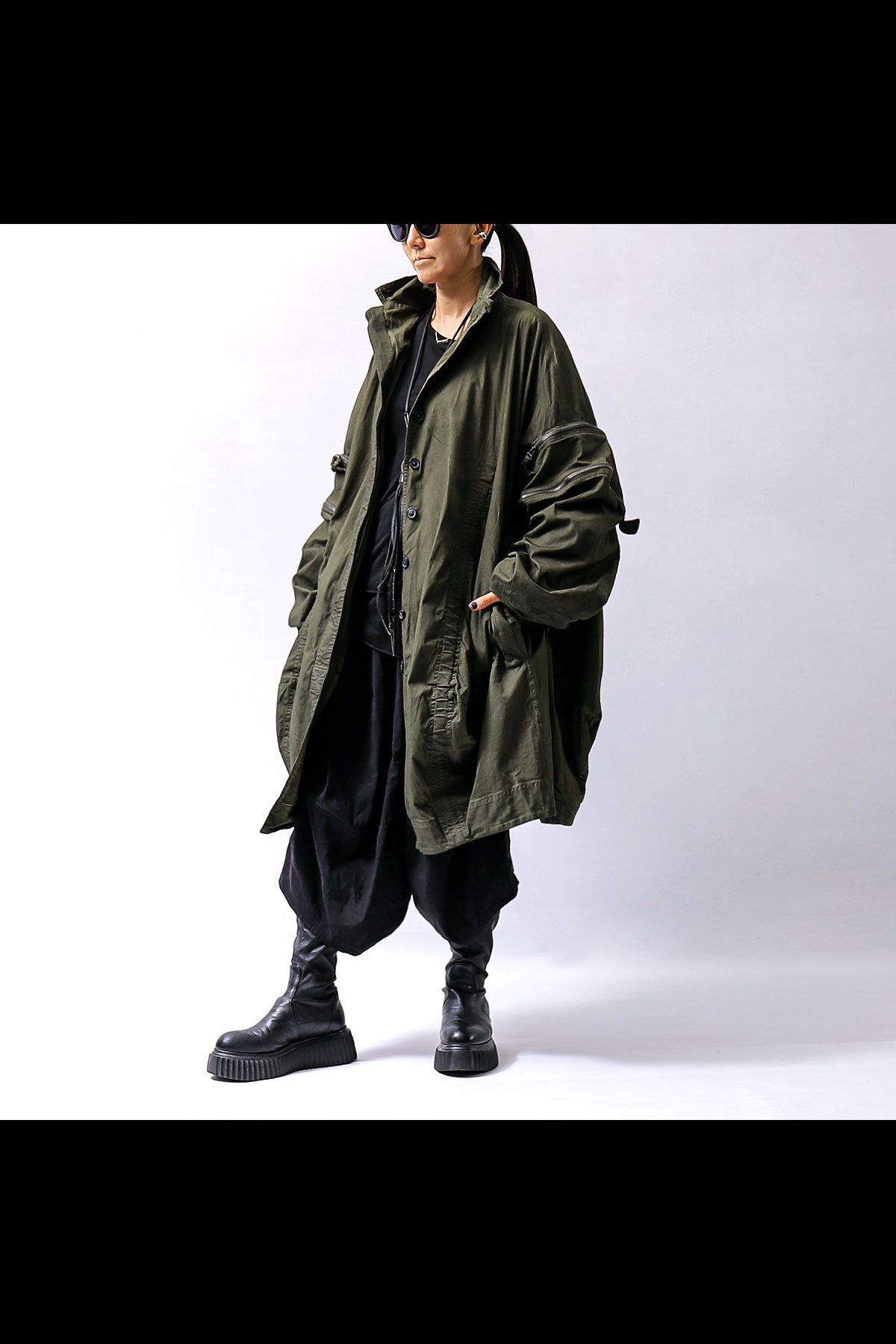 UNISEX DESIGN POCKET BLOUSON COAT 260 1208_OLIVE CLOUD