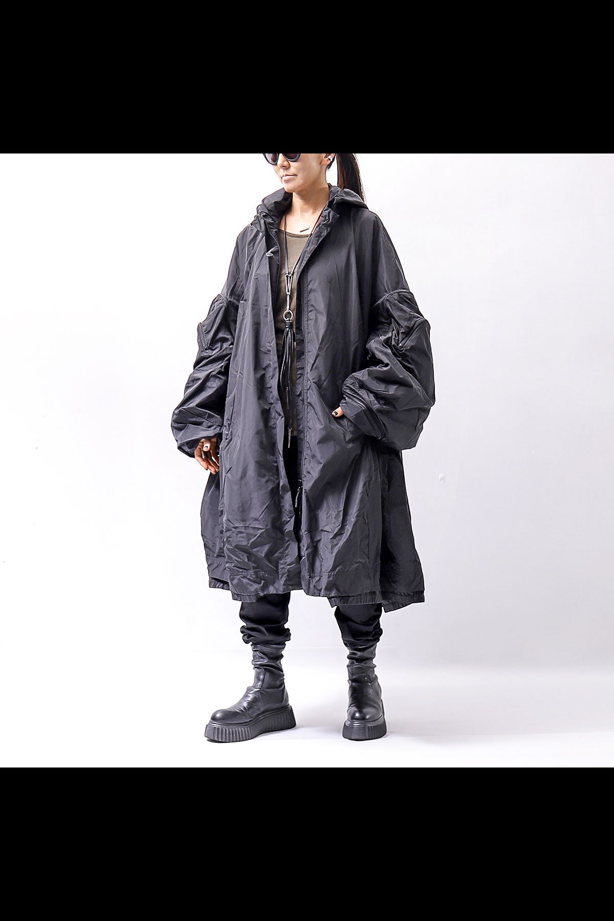 UNISEX W FACE POLYESTER COAT 200 1205_BLACK