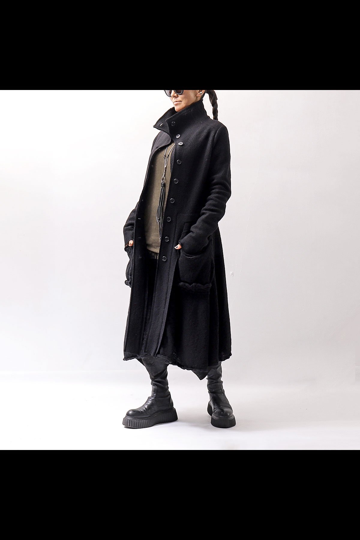 <img class='new_mark_img1' src='https://img.shop-pro.jp/img/new/icons8.gif' style='border:none;display:inline;margin:0px;padding:0px;width:auto;' />BOILED WOOL & SOFT WOOL KNIT CARDIGAN COAT 388 1203_BLACK