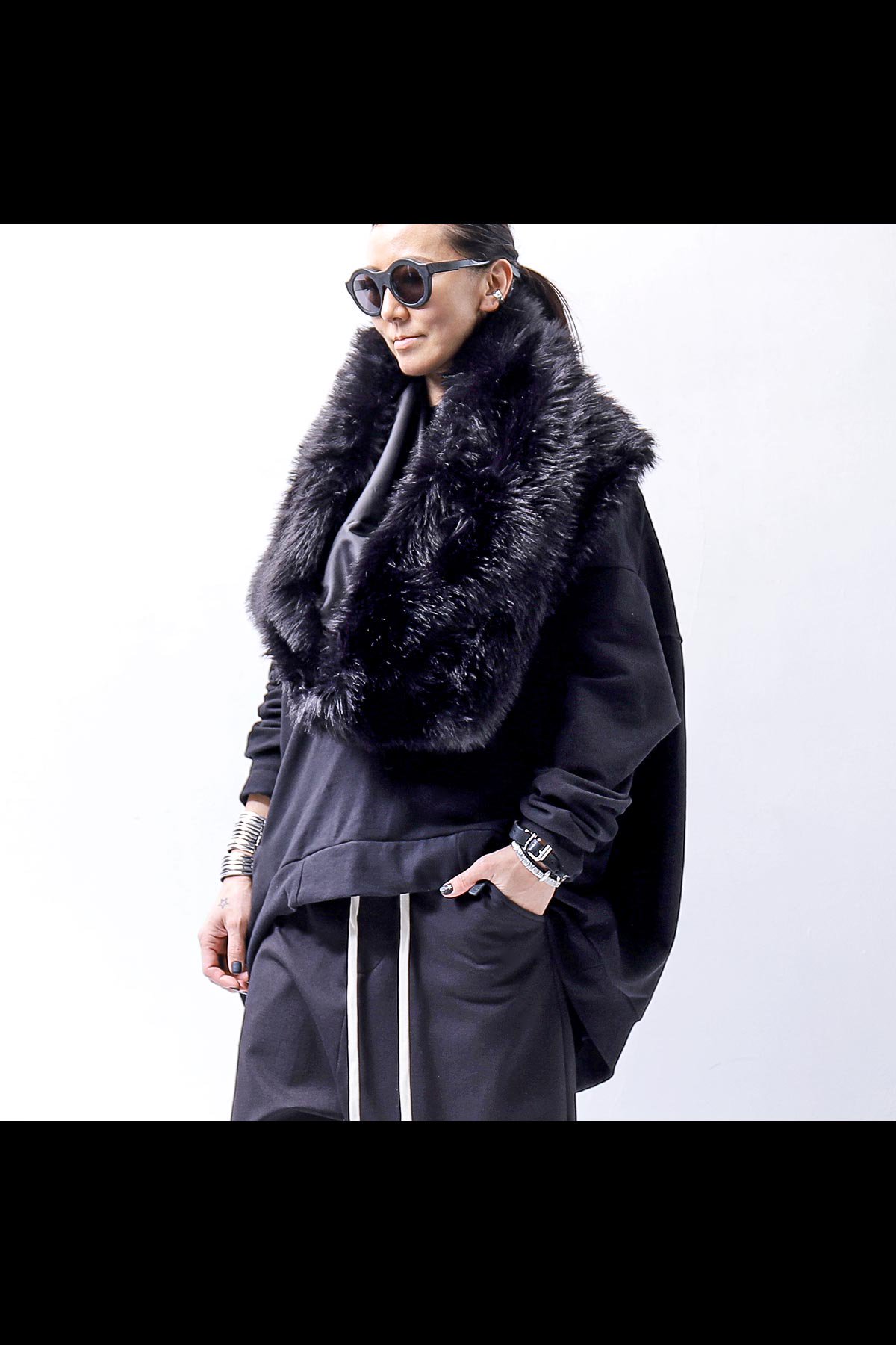 UNISEX FAUX FUR MULTIWAY SNOOD_BLACK