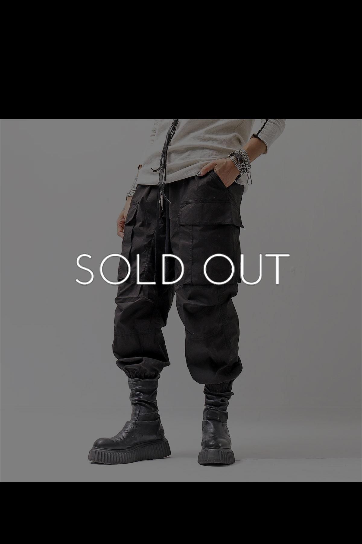 UNISEX COTTON CARGO RIB PANTS MP7_BLACK