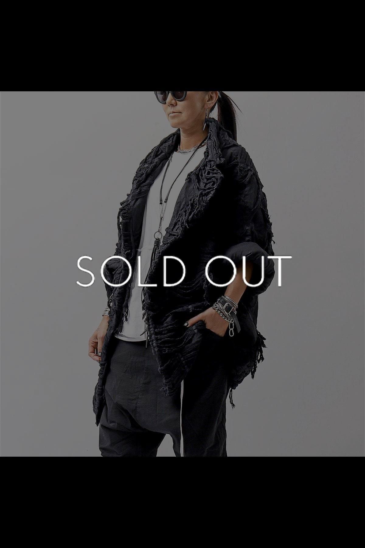 UNISEX COTTON GRUNGE CARDIGAN JACKET 202 1203_BLACK