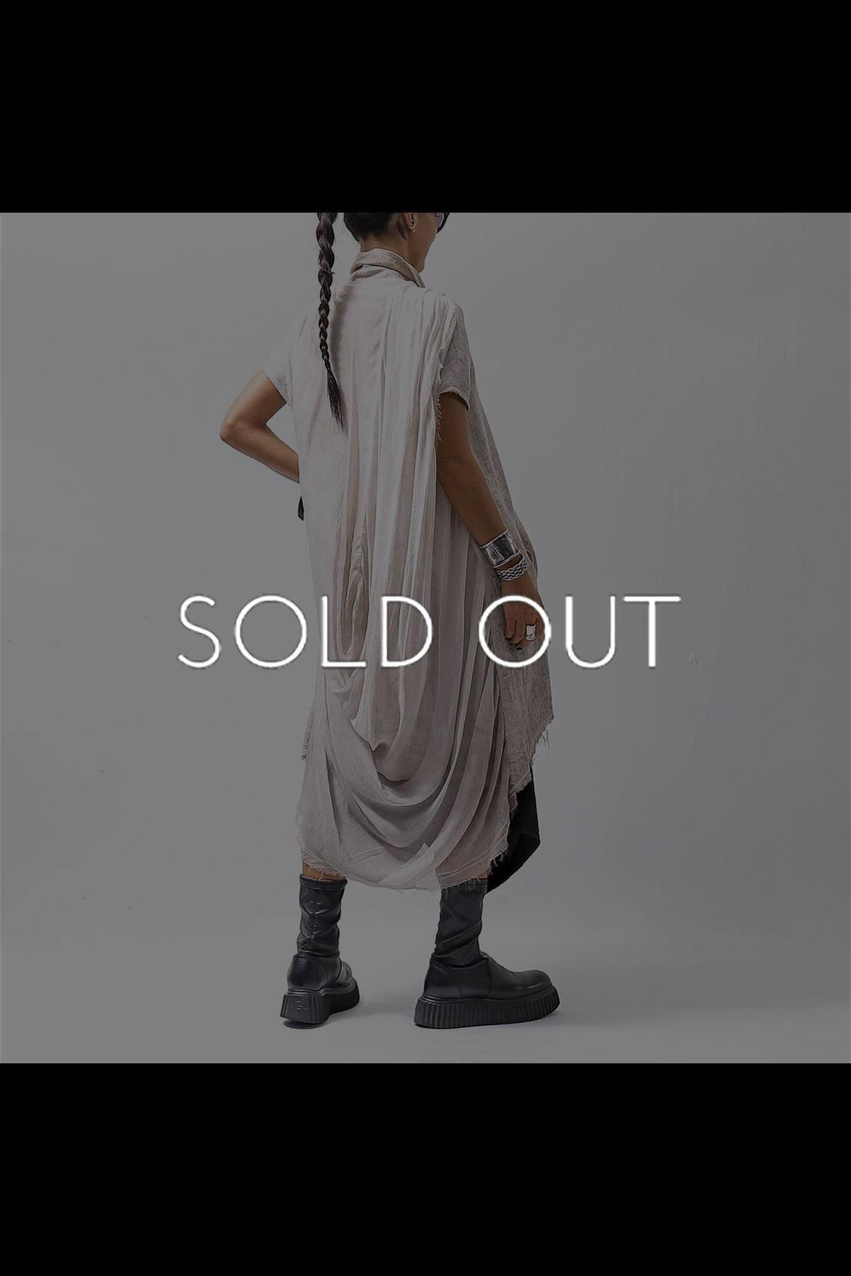 BACK DRAPE LONG SHIRT 284/MM_DUSTY BEIGE