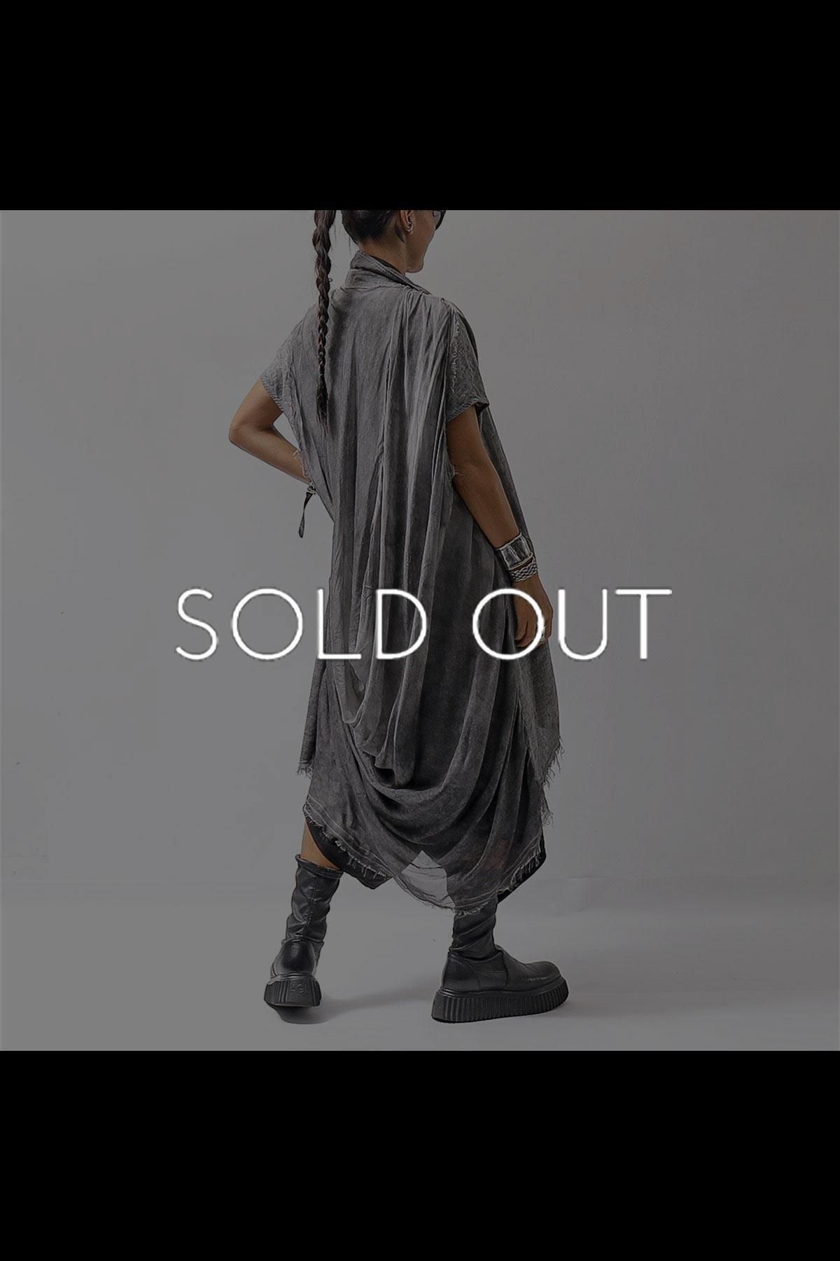 BACK DRAPE LONG SHIRT 284/MM_GREY