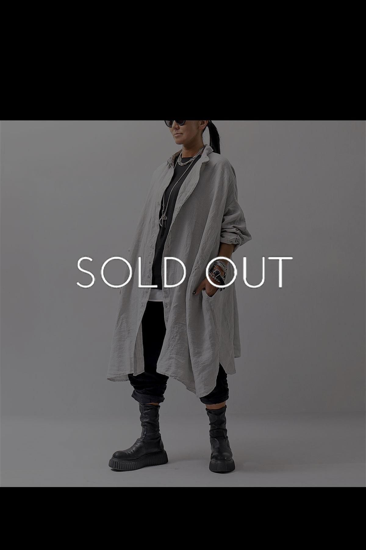 UNISEX LINEN LONG SHIRT 354 0907_GREY(SAND GREY)