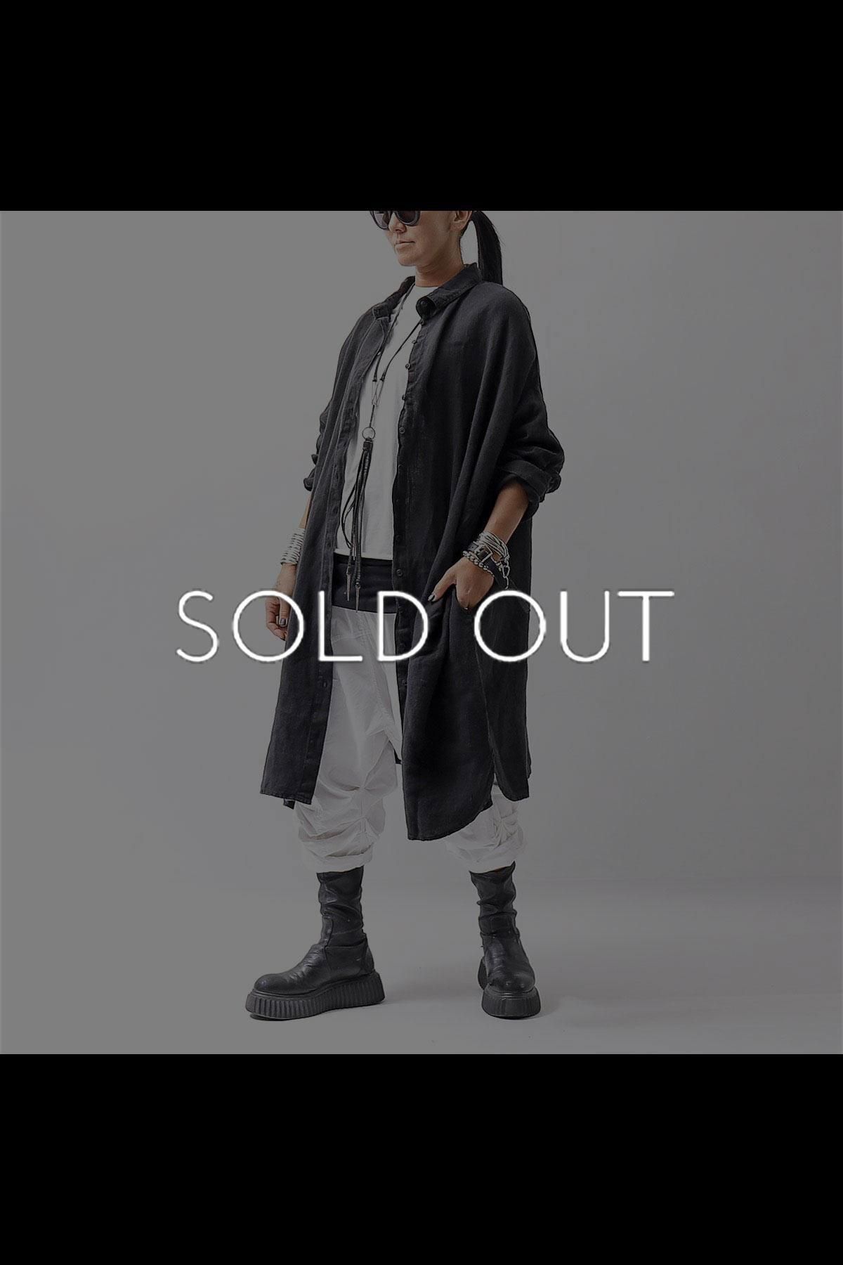 UNISEX LINEN LONG SHIRT 354 0907_BLACK