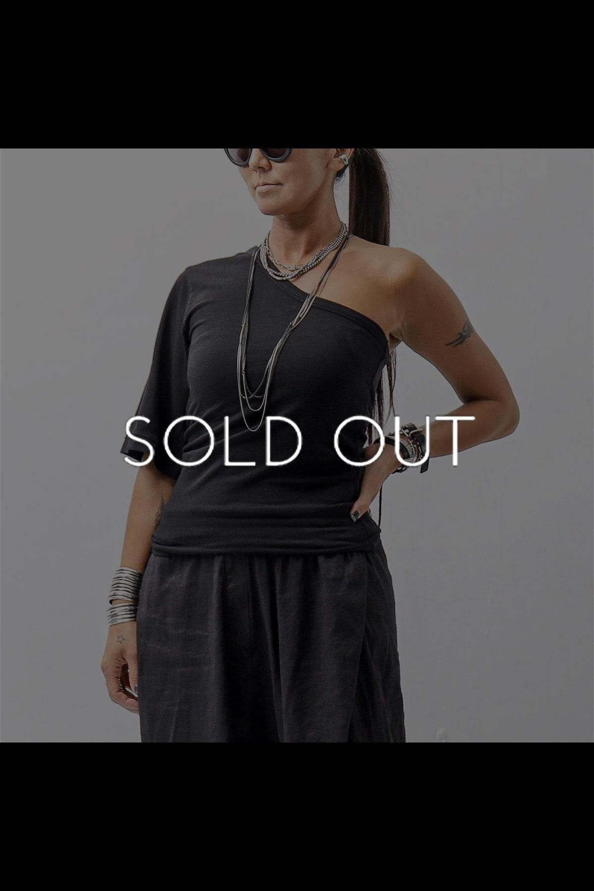 COTTON&MODAL ONE-SHOULDER TOP WTS519_BLACK