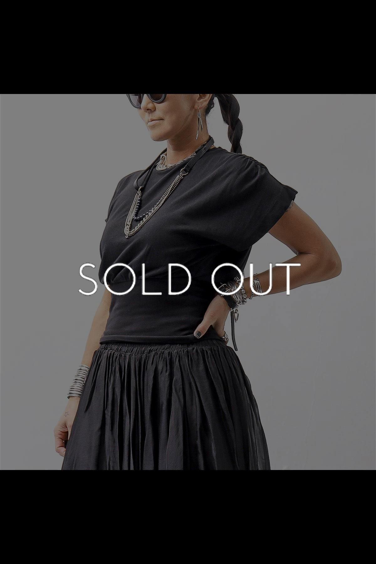 COTTON & MODAL FRENCH SLEEVE TOP WTS564_BLACK