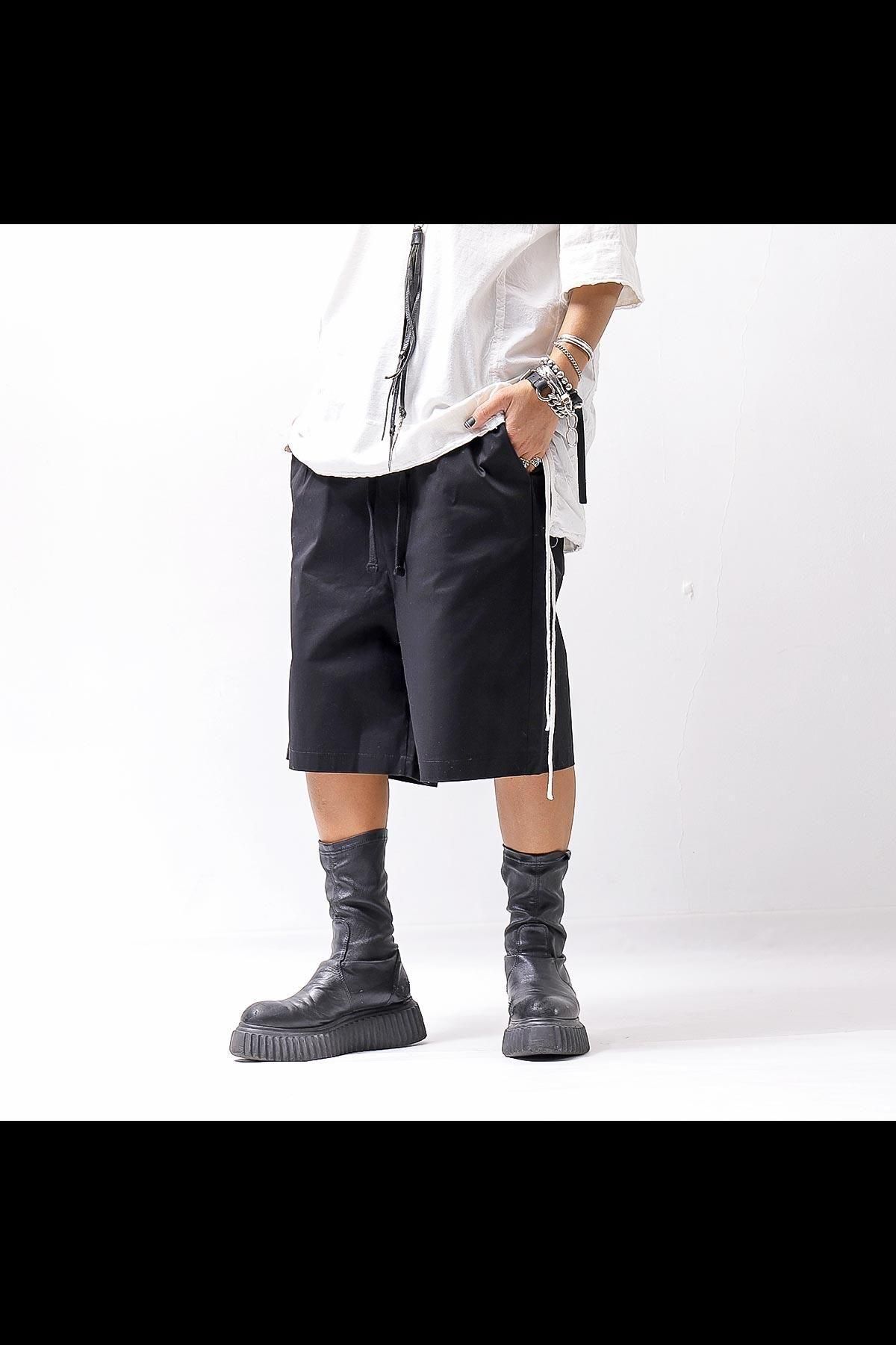UNISEX COTTON HALF PANTS MST471_BLACK