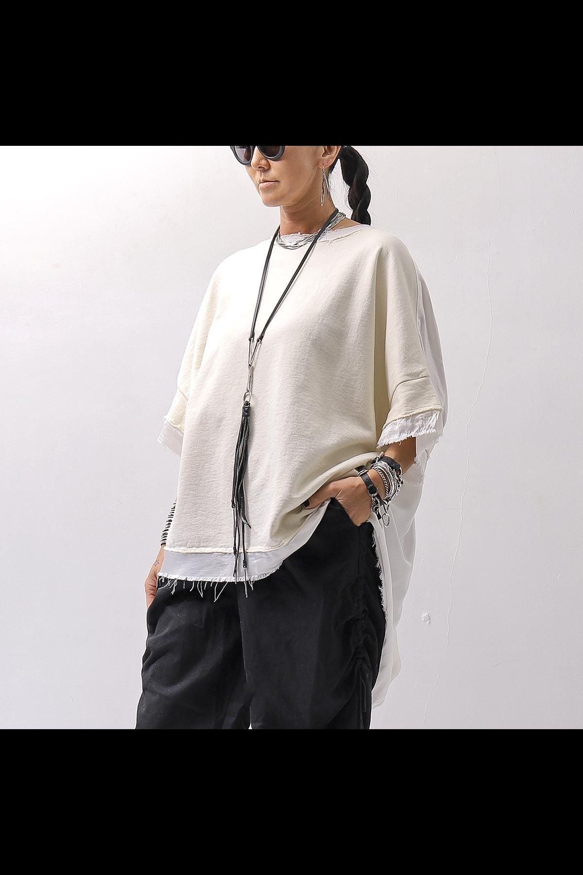 <img class='new_mark_img1' src='https://img.shop-pro.jp/img/new/icons8.gif' style='border:none;display:inline;margin:0px;padding:0px;width:auto;' />BACK DRAPE&COTTON LIGHT SWEAT TOP S04/M1_ANTIQUE WHITE