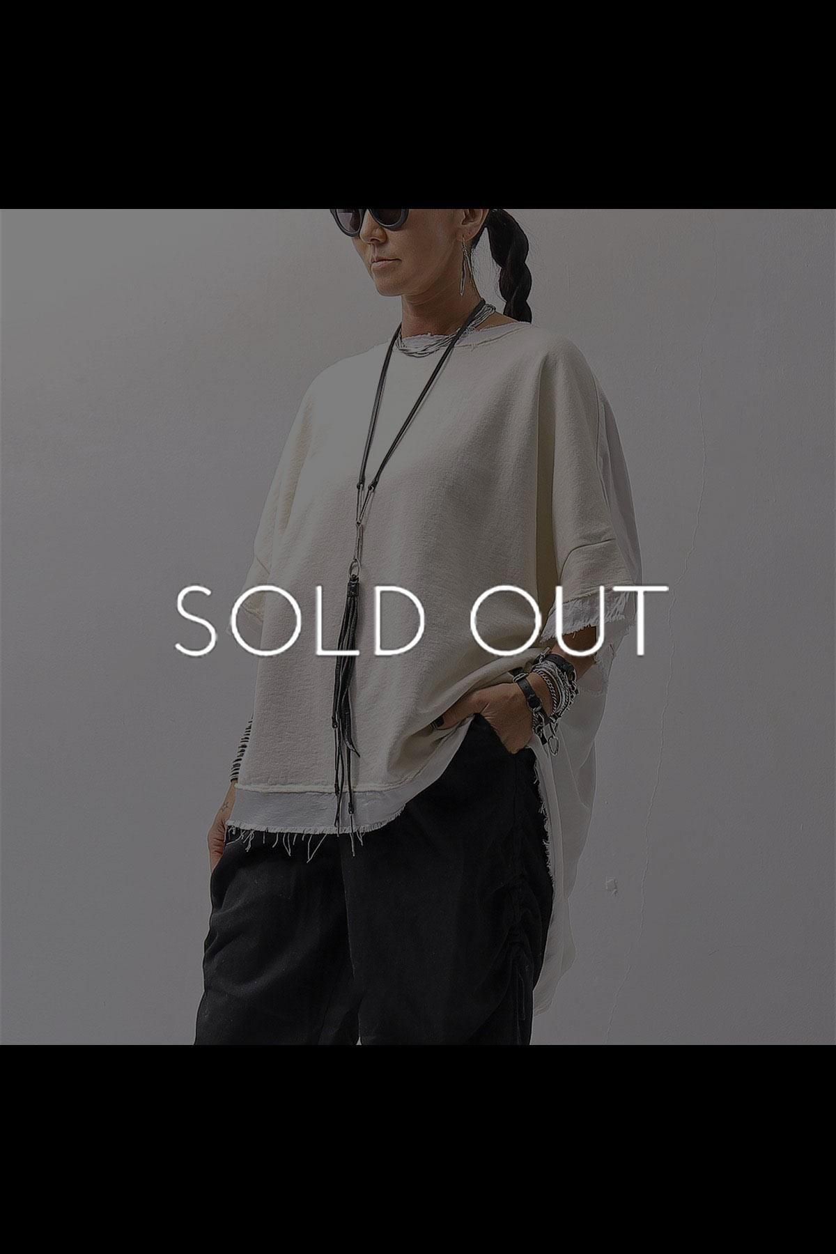 BACK DRAPE&COTTON LIGHT SWEAT TOP S04/M1_ANTIQUE WHITE