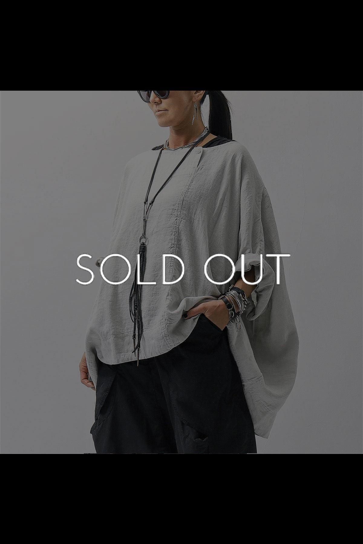 UNISEX OVERSIZED LINEN TOP 354 0506_GREY(SAND GREY)