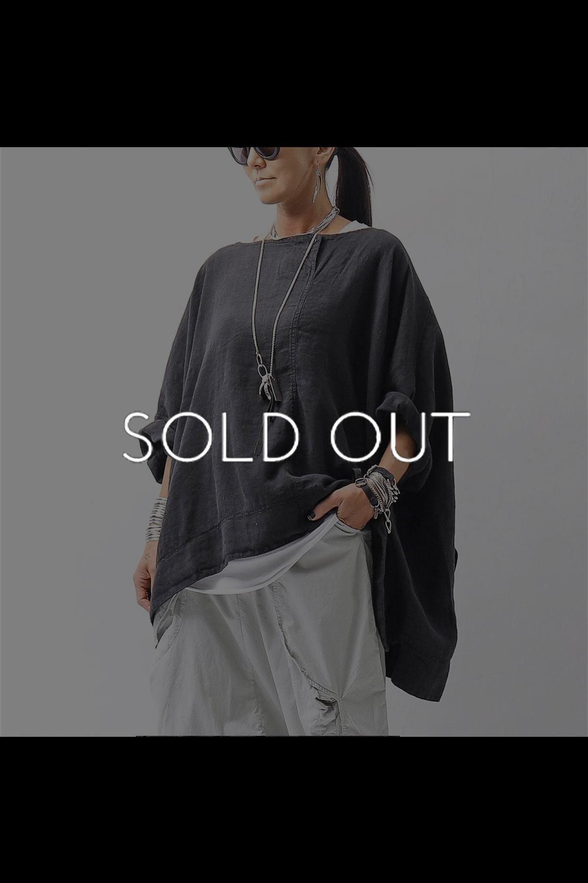 UNISEX OVERSIZED LINEN TOP 354 0506_BLACK