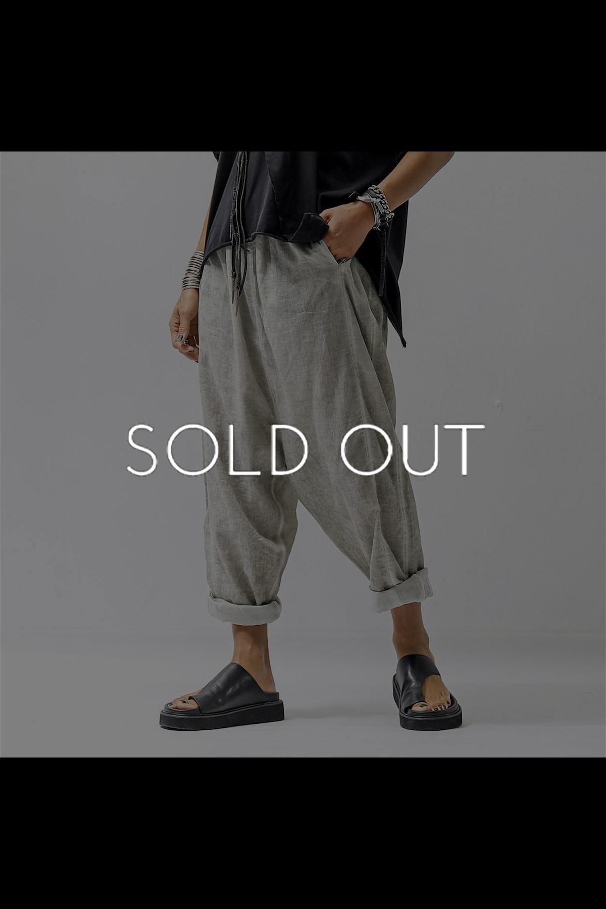 UNISEX LIGHT COTTON SARROUEL PANTS BZB1668_SAGE BEIGE OLD DYE