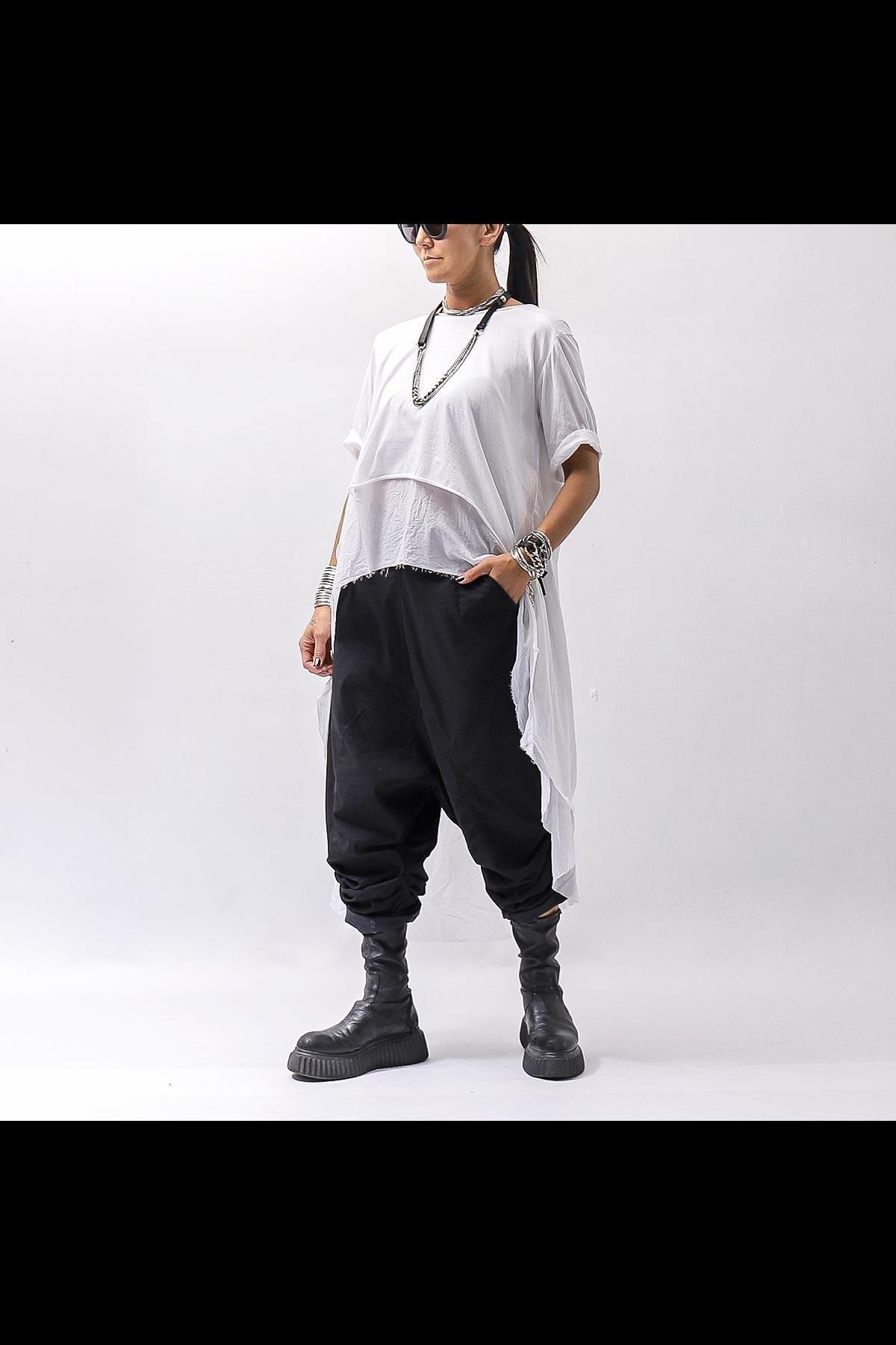 COTTON LAYERED BACK LONG TOP MPB1822_WHITE