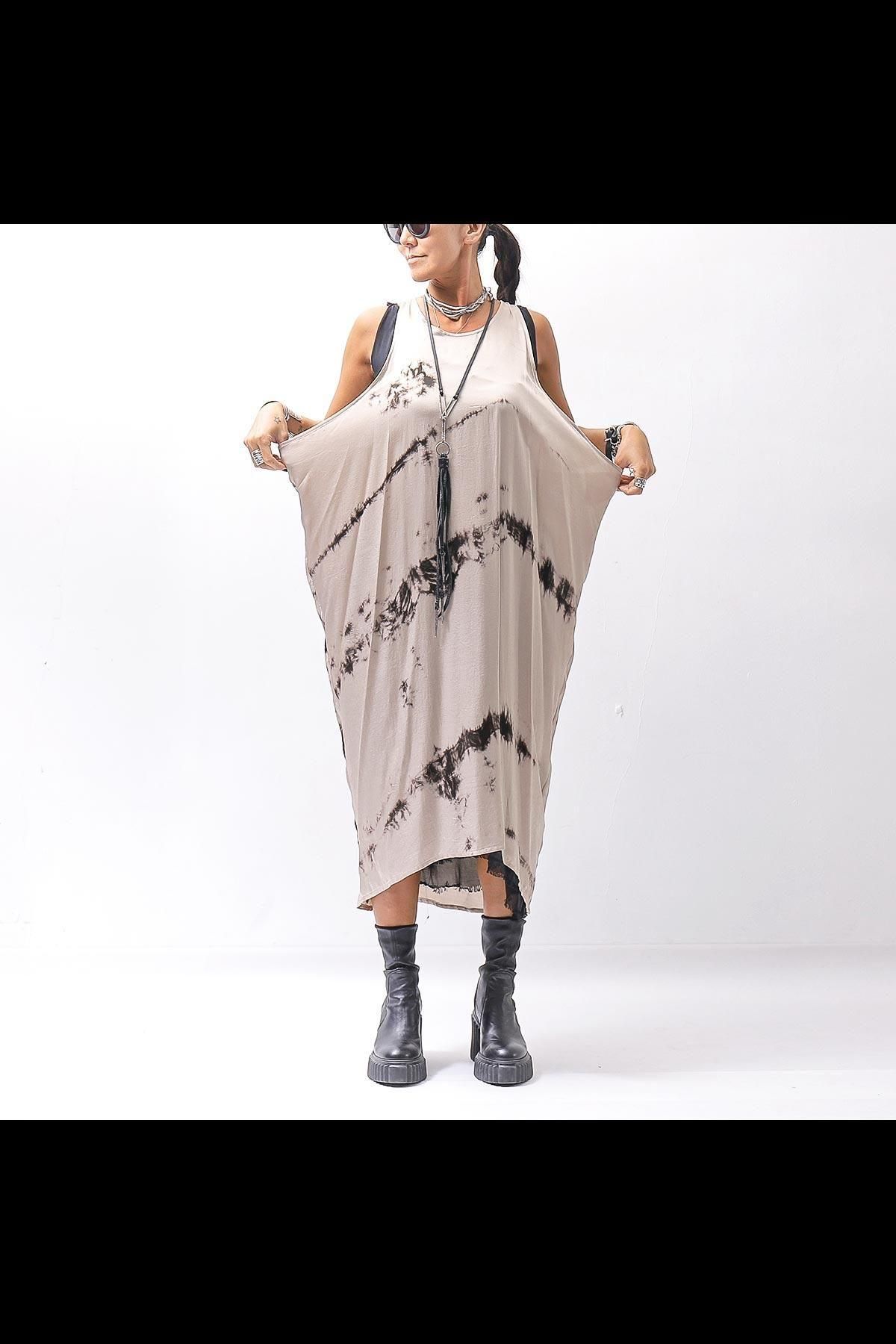 TONG TANK LONG DRESS A134_BEIGE DYE