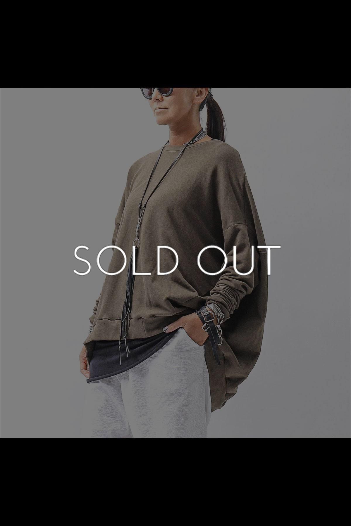 UNISEX BACK DRAPE TOP 154QK02_KHAKI BROWN