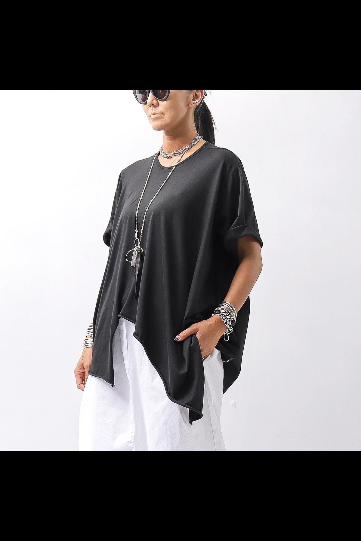 ASYMMETRY COTTON TEE 253RO/CC_BLACK