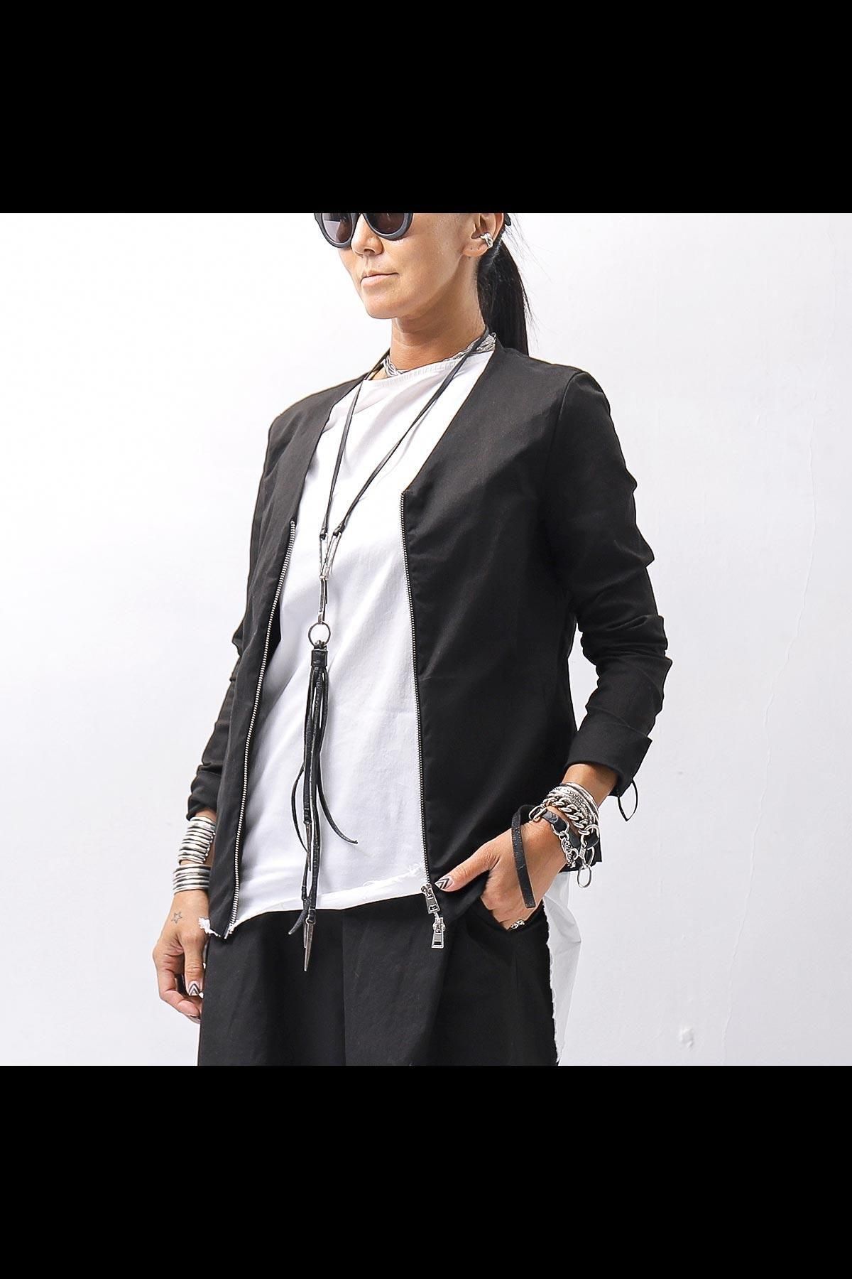 UNISEX STRETCHED CARDIGAN JACKET 398CC_BLACK