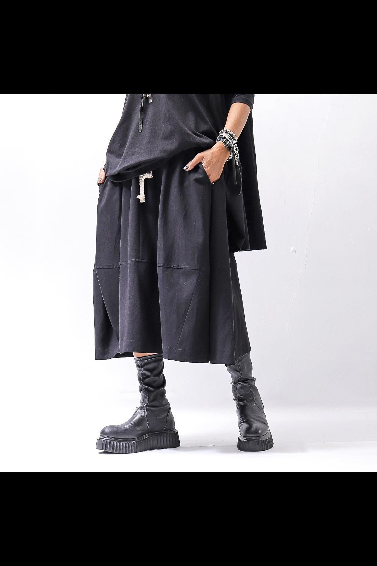 FRONT BALLOON SKIRT G145_BLACK