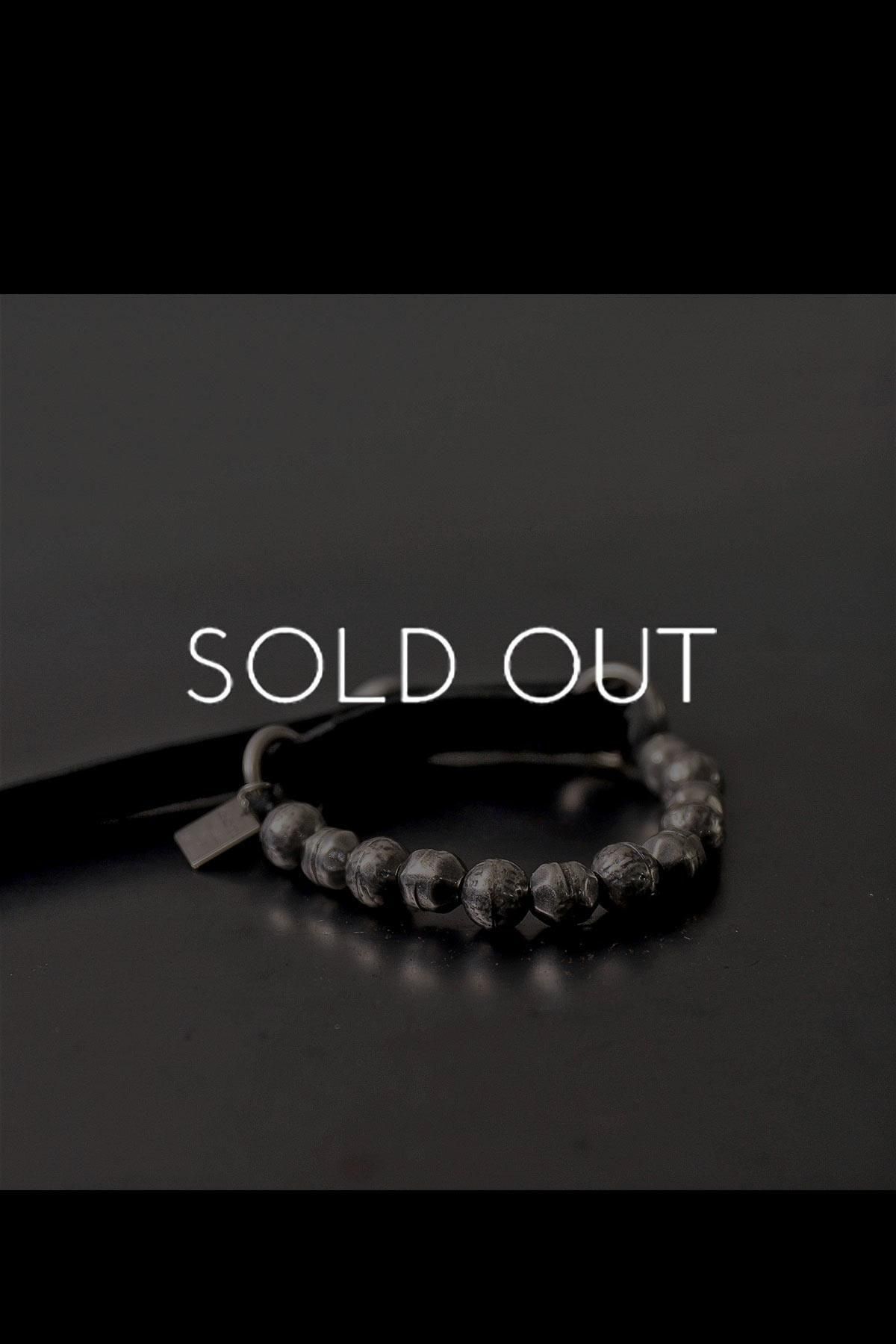 SILVER STONE BALLLEATHER BRACELET_BR2207