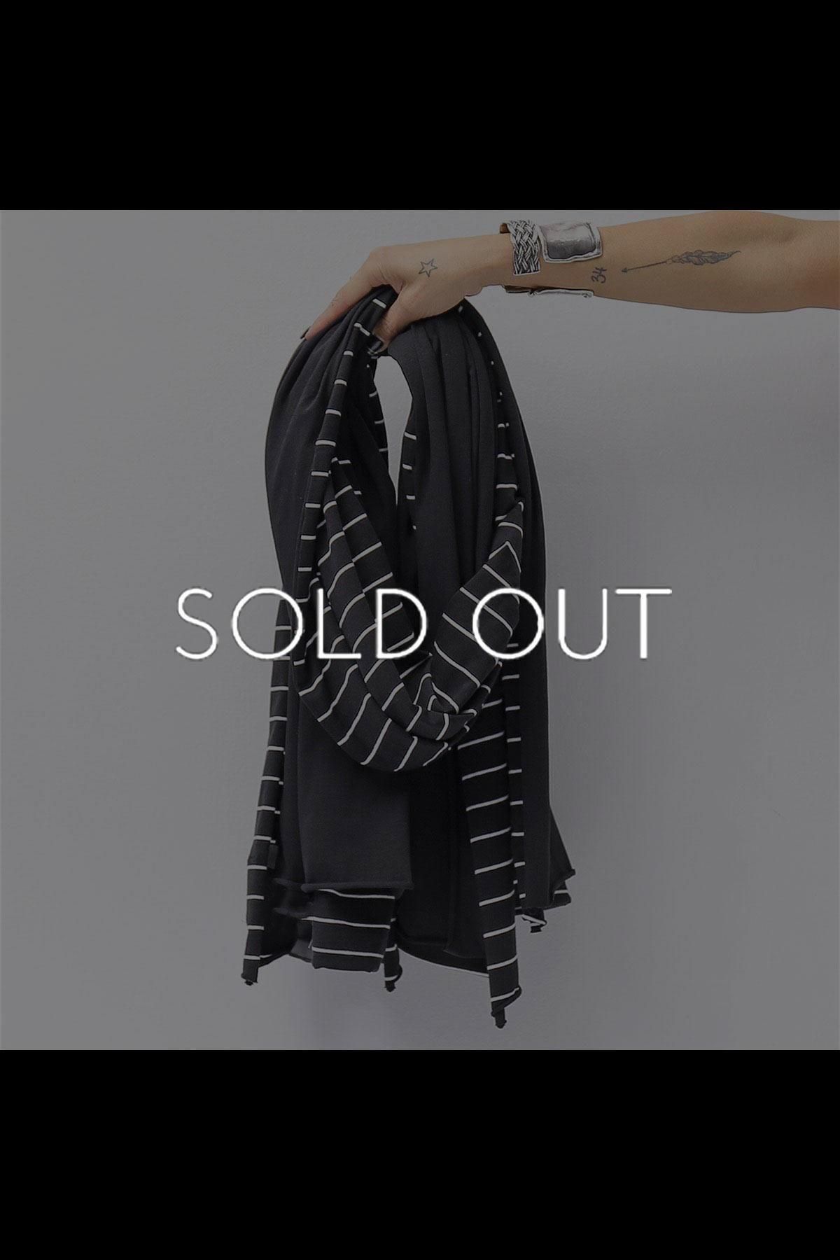 MULTIWAY STRETCH COTTON STOLE PL21_STRIPE/BLACK