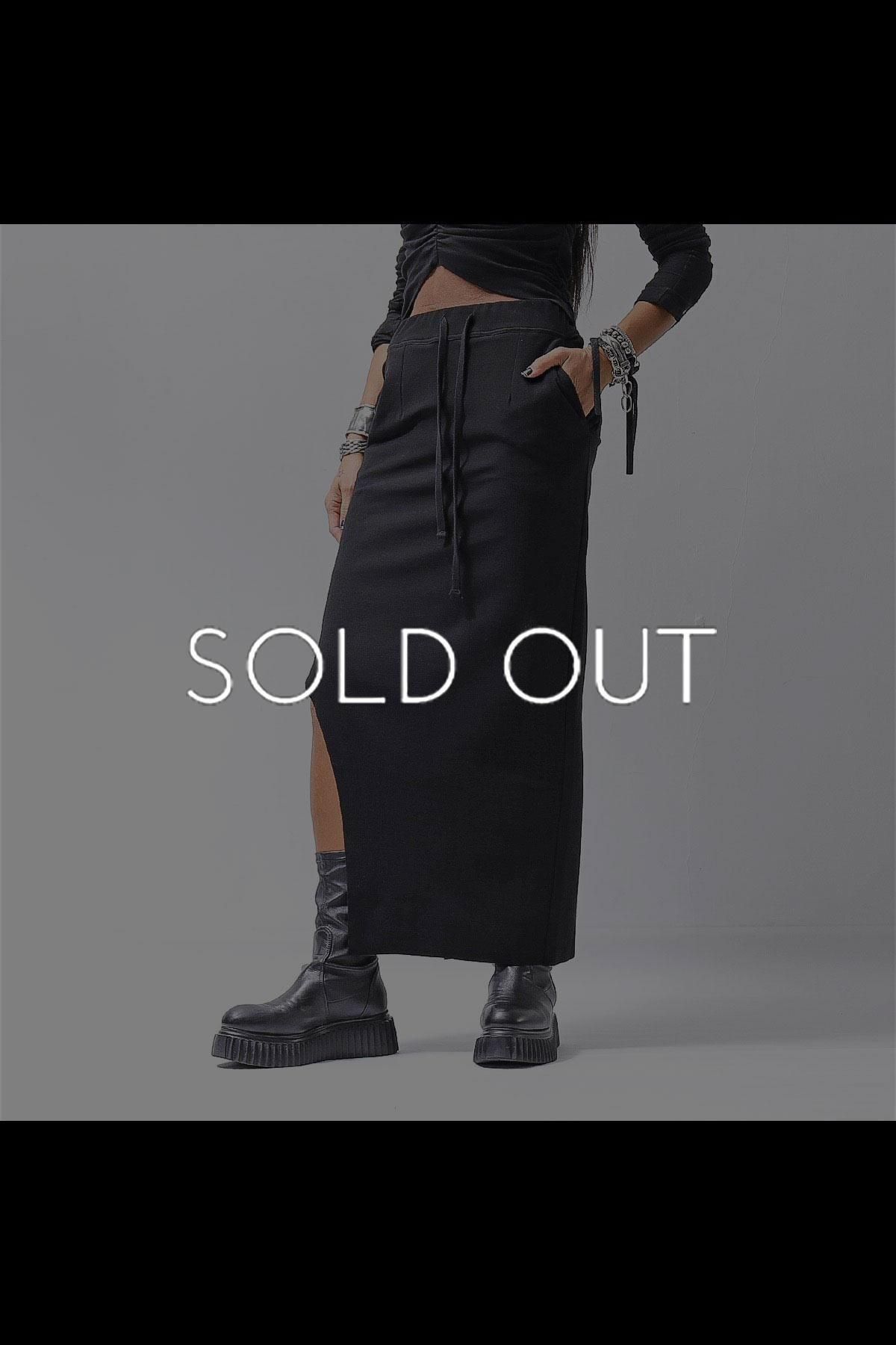 RIB COTTON SLIM FIT SKIRT WSK95_BLACK