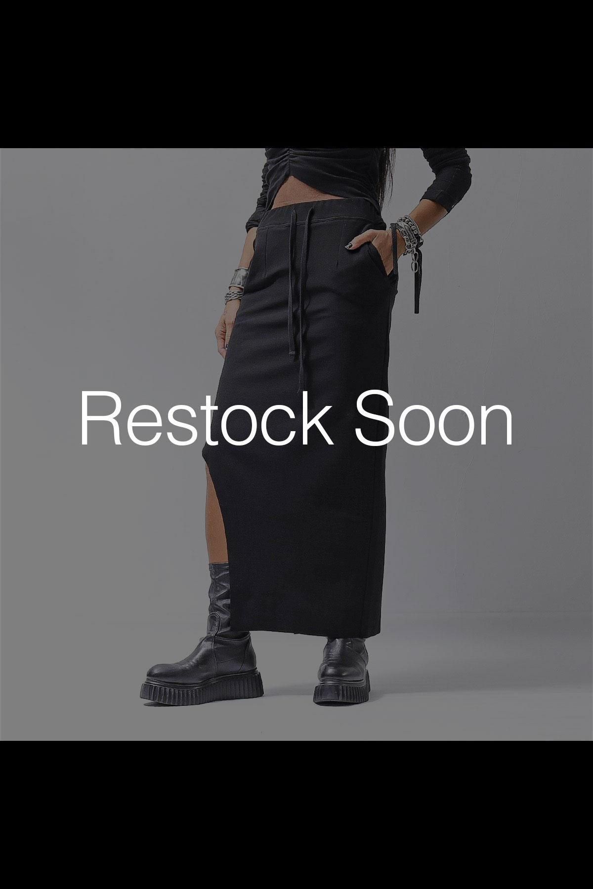 RIB COTTON SLIM FIT SKIRT WSK95_BLACK