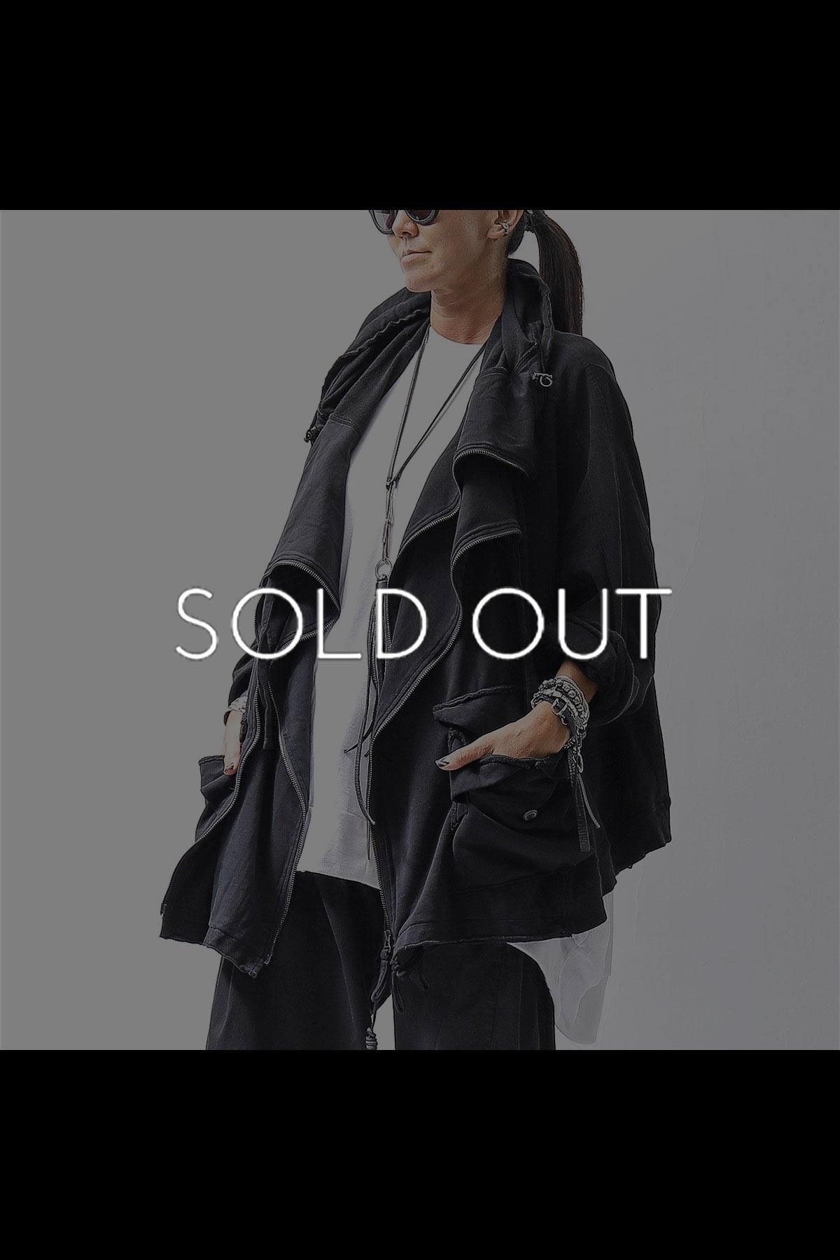 UNISEX DOUBLE LAYERED RELAX FIT ZIP-UP HOODIE_BLACK