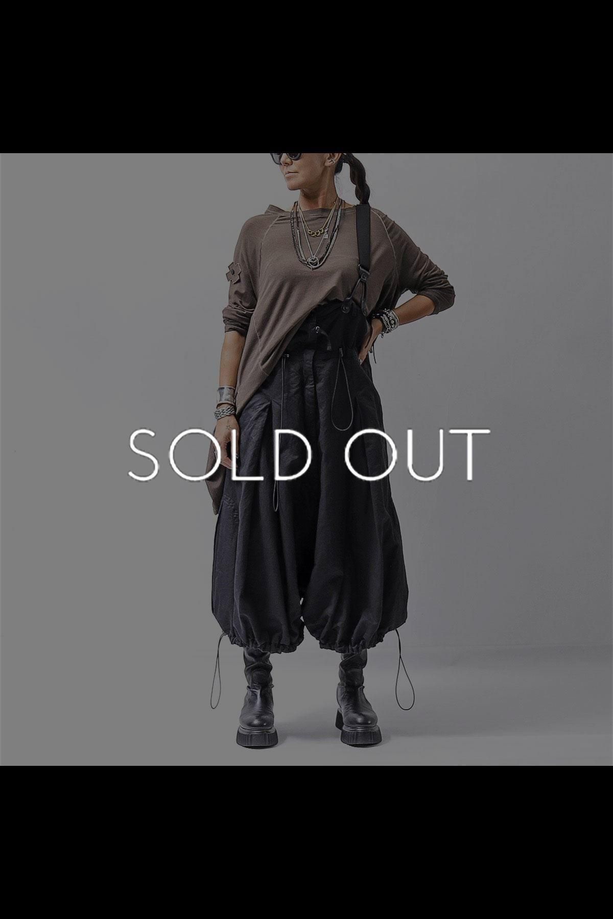 MULTIWAY LINEN COTTON SUSPENDER SKIRT PANTS 209 5311/03_BLACK