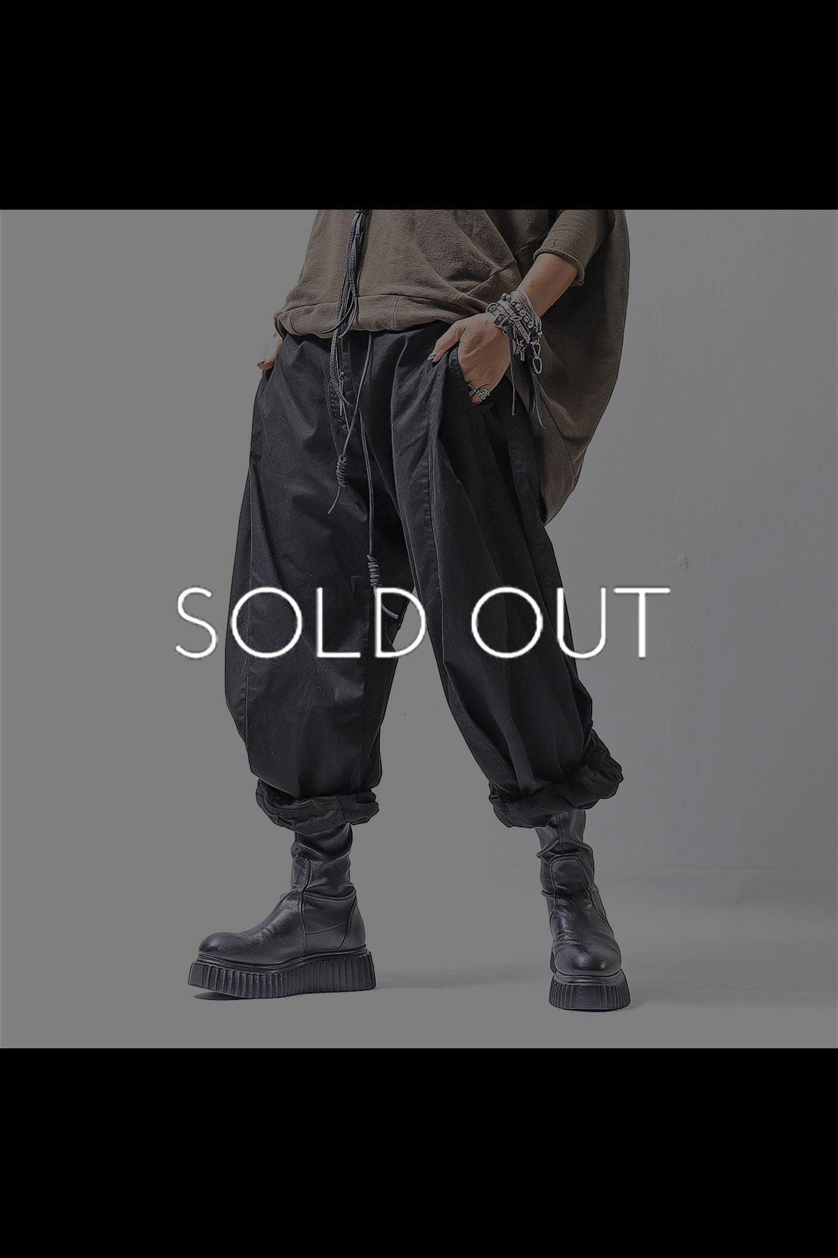 UNISEX SIDE TUCK ICONIC COTTON PANTS_BLACK