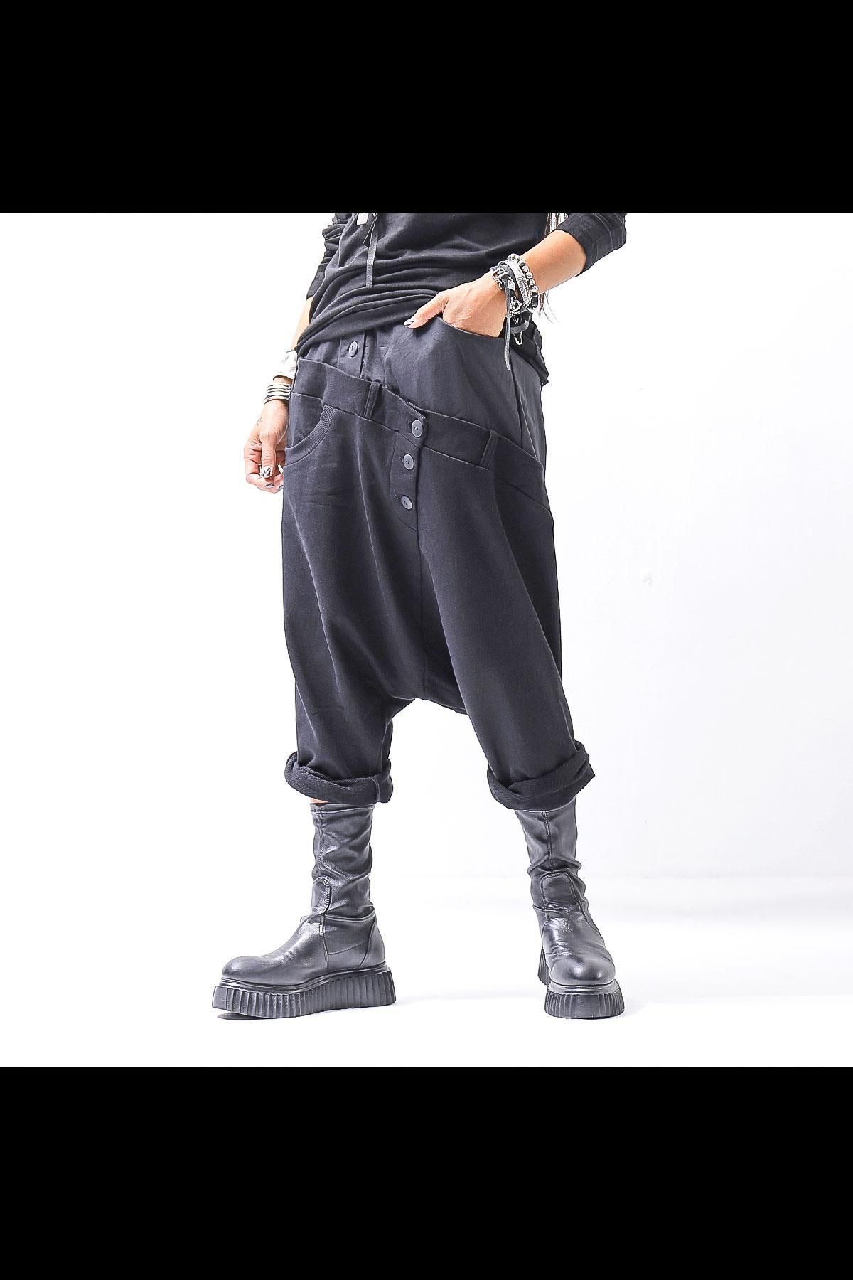 UNSEX COTTON&SWEAT BOX SARROUEL PANTS RBB1974_BLACK