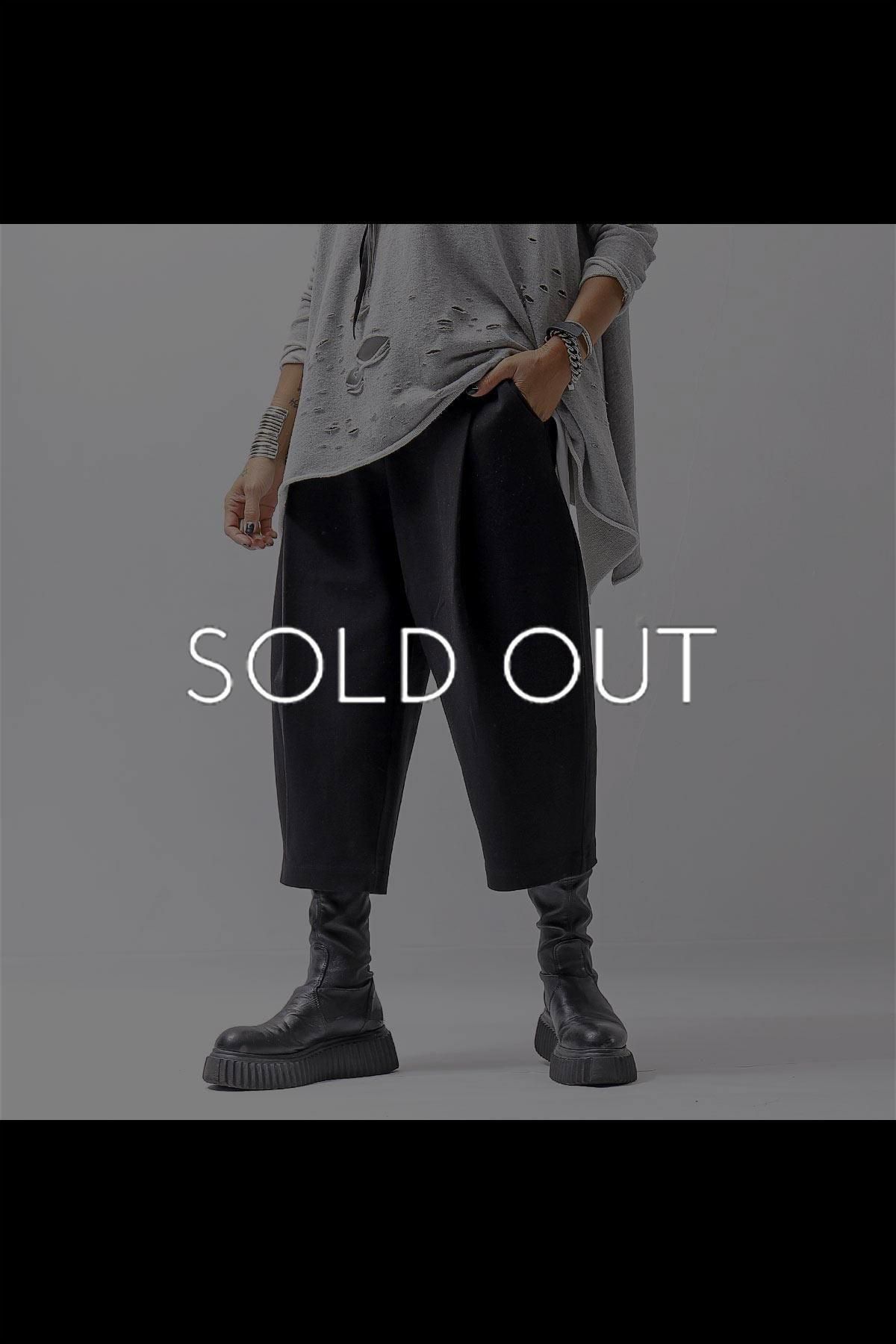 UNISEX STRETCH FRONT TUCK PANTS P118_BLACK