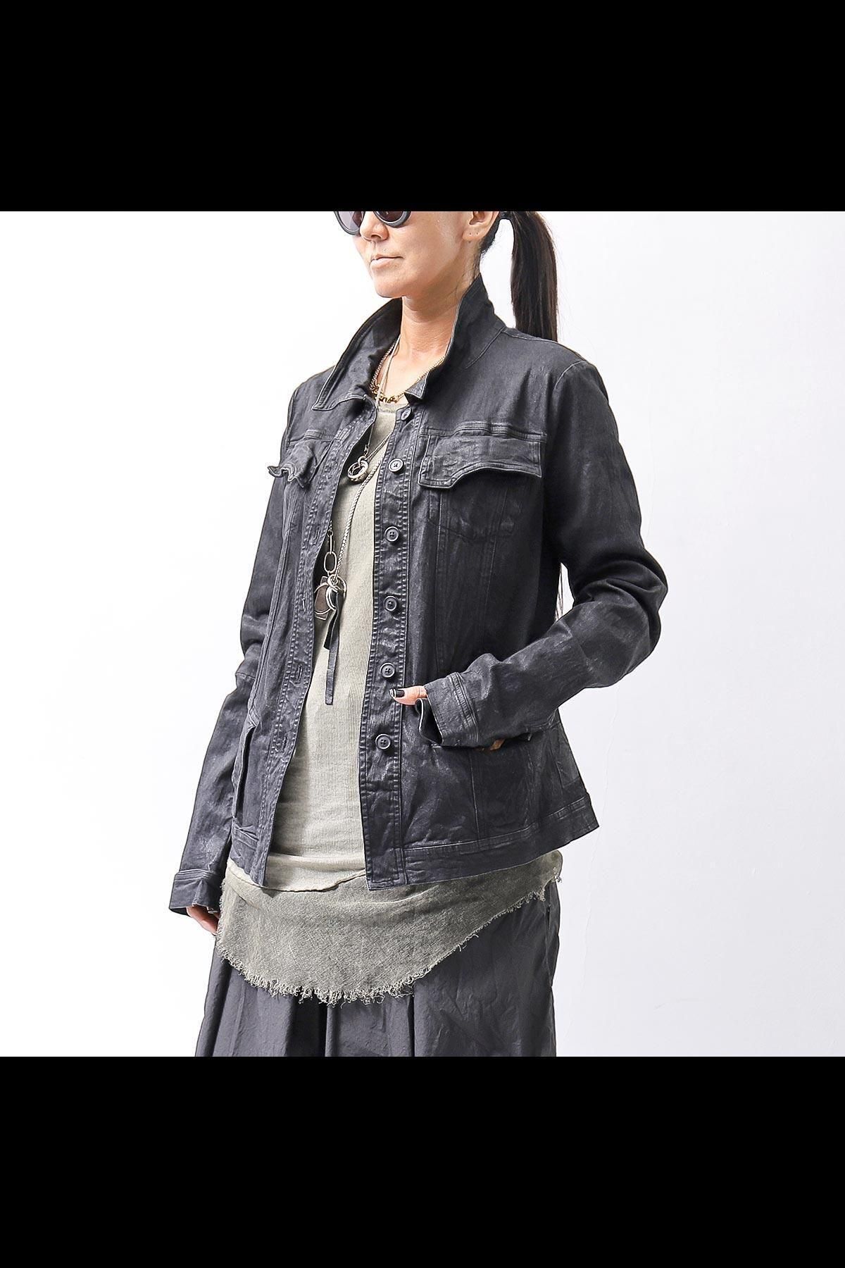 <img class='new_mark_img1' src='https://img.shop-pro.jp/img/new/icons8.gif' style='border:none;display:inline;margin:0px;padding:0px;width:auto;' />DENIM GLOSS JACKET 103_BLACK GLOSS