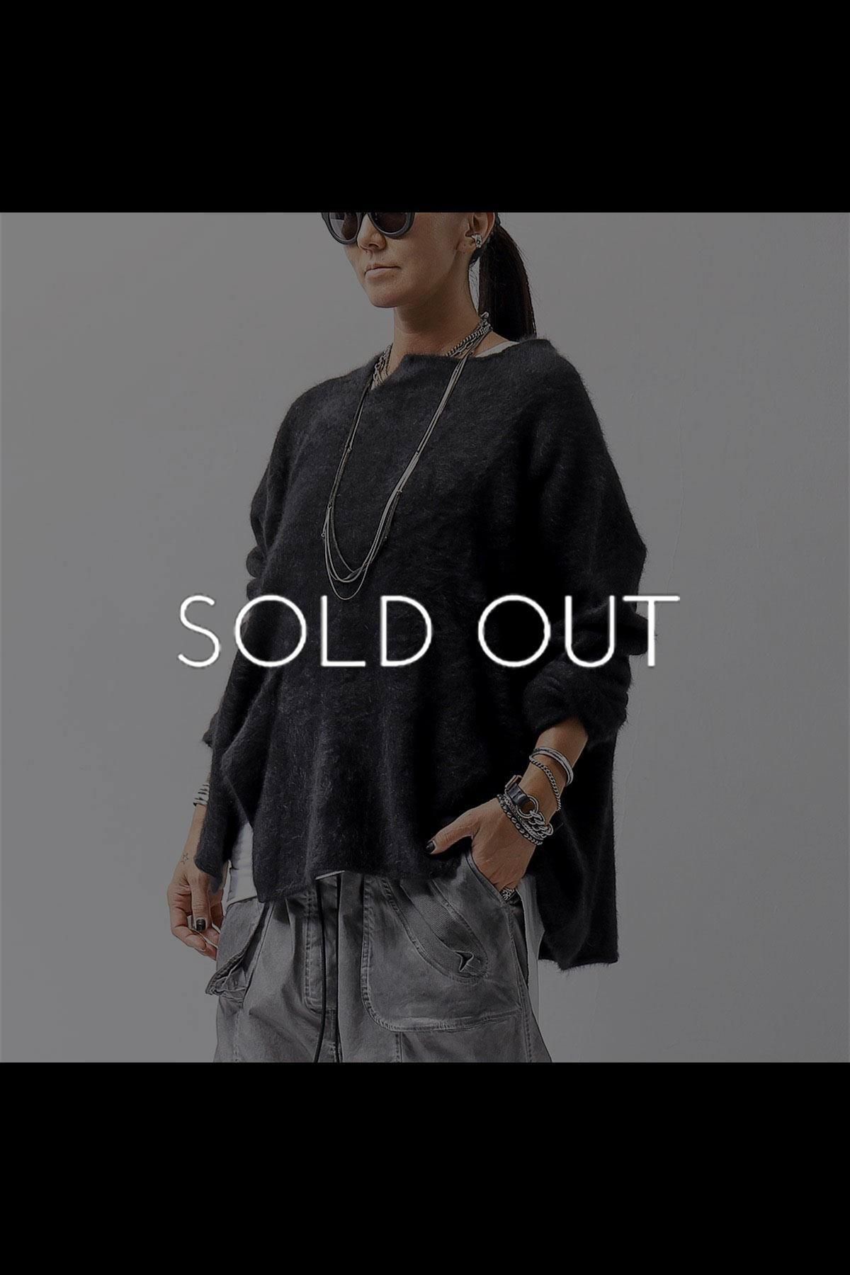 UNISEX RACCOON RELAX FIT PULLOVER KNIT 141 0706_BLACK