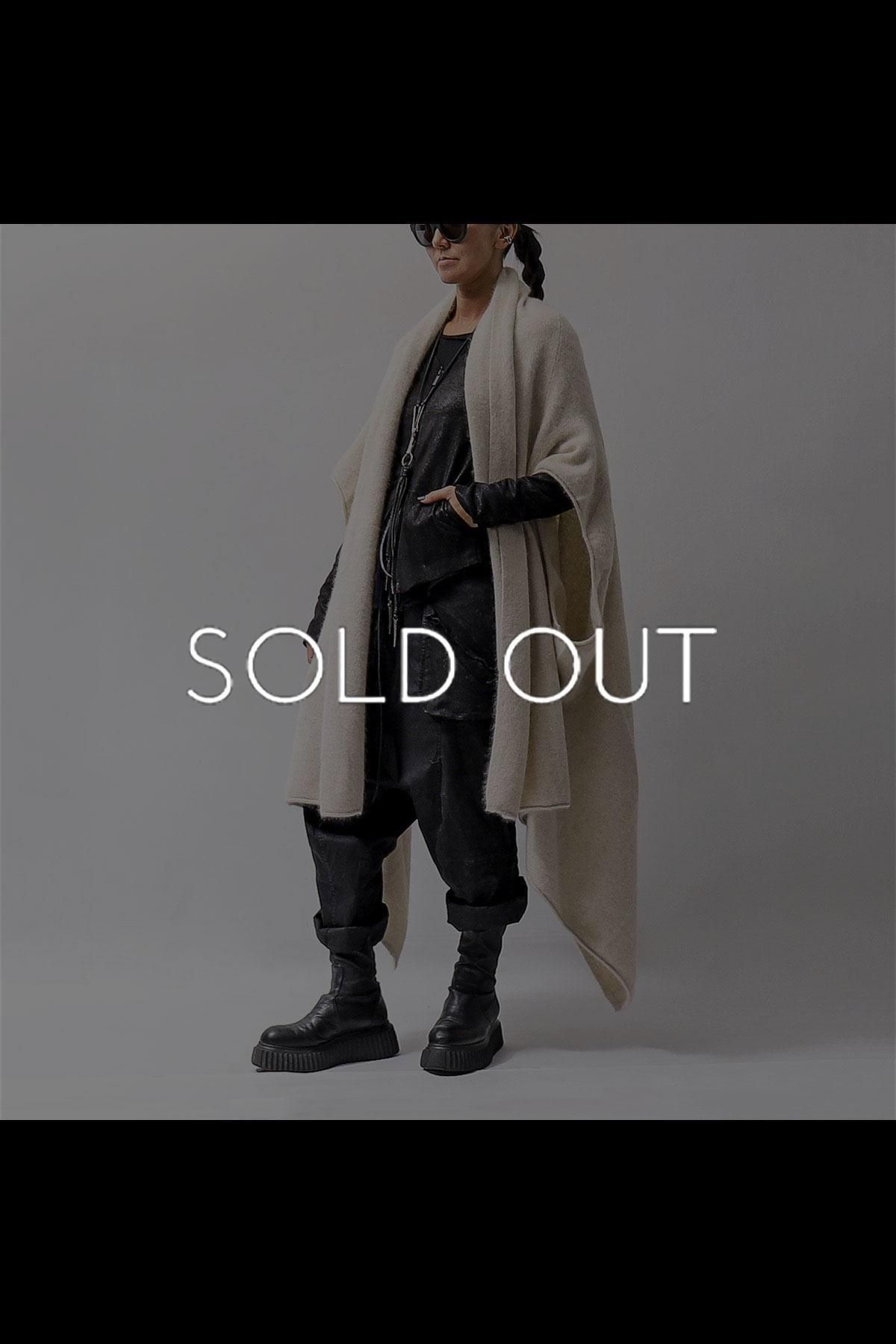 UNISEX RACCOON MULTI CARDIGAN COAT KNIT 141 7709_BONE MEL