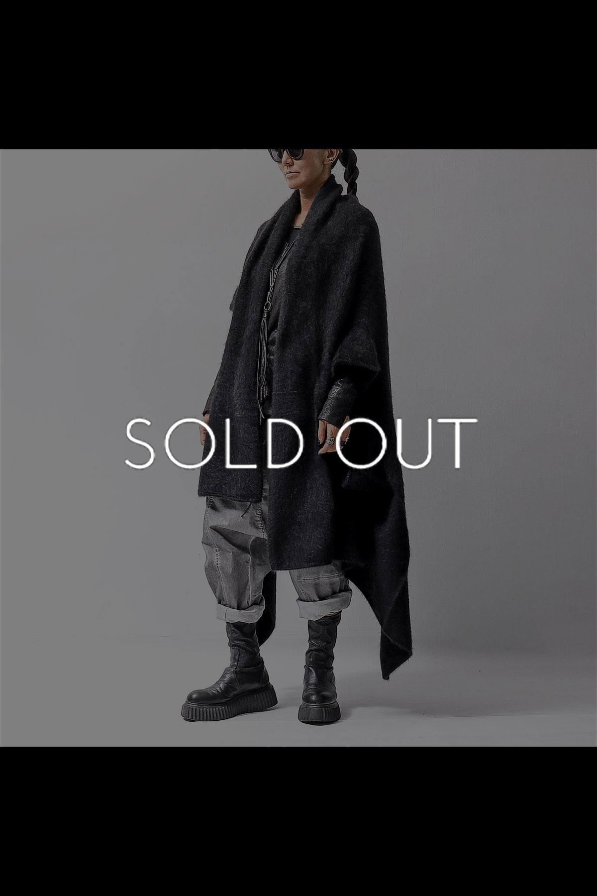 UNISEX RACCOON MULTI CARDIGAN COAT KNIT 141 7709_BLACK